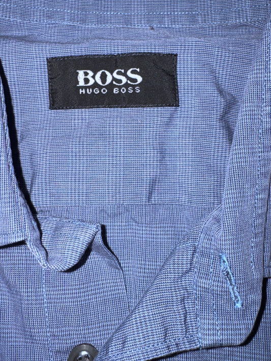 Hugo Boss Синя Риза М/L— Мъжка Официална Риза Дълъг Ръкав