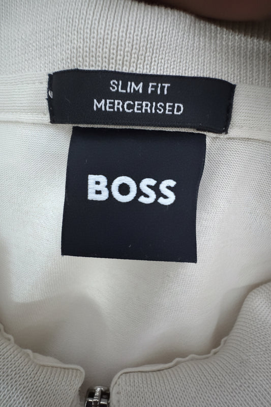 Hugo Boss Бежово Поло XL Slim Fit — Мъжка Риза с Цип