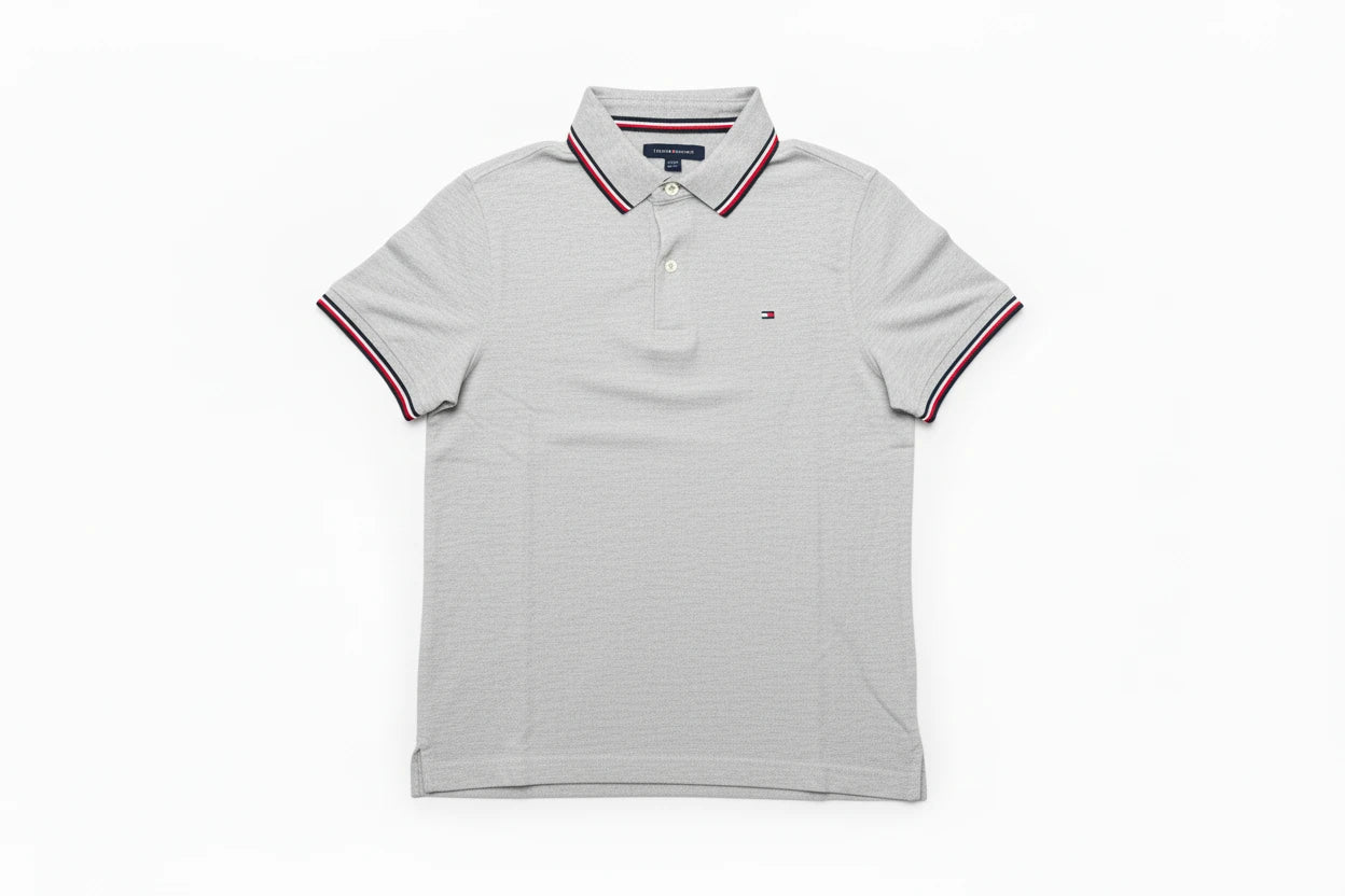 Tommy Hilfiger Мъжка поло тениска – Светлосив меланж, XS