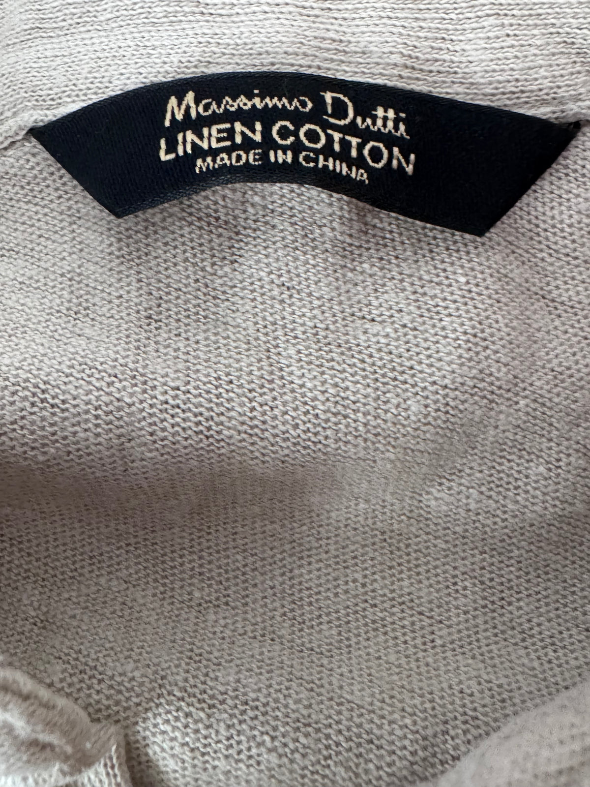 Massimo Dutti Бежово Поло Лен/Памук
