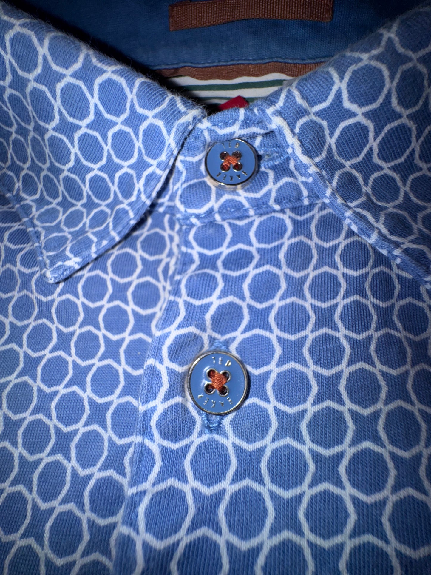 Ted Baker London поло тениска Размер 7 (XL) Синя с принт