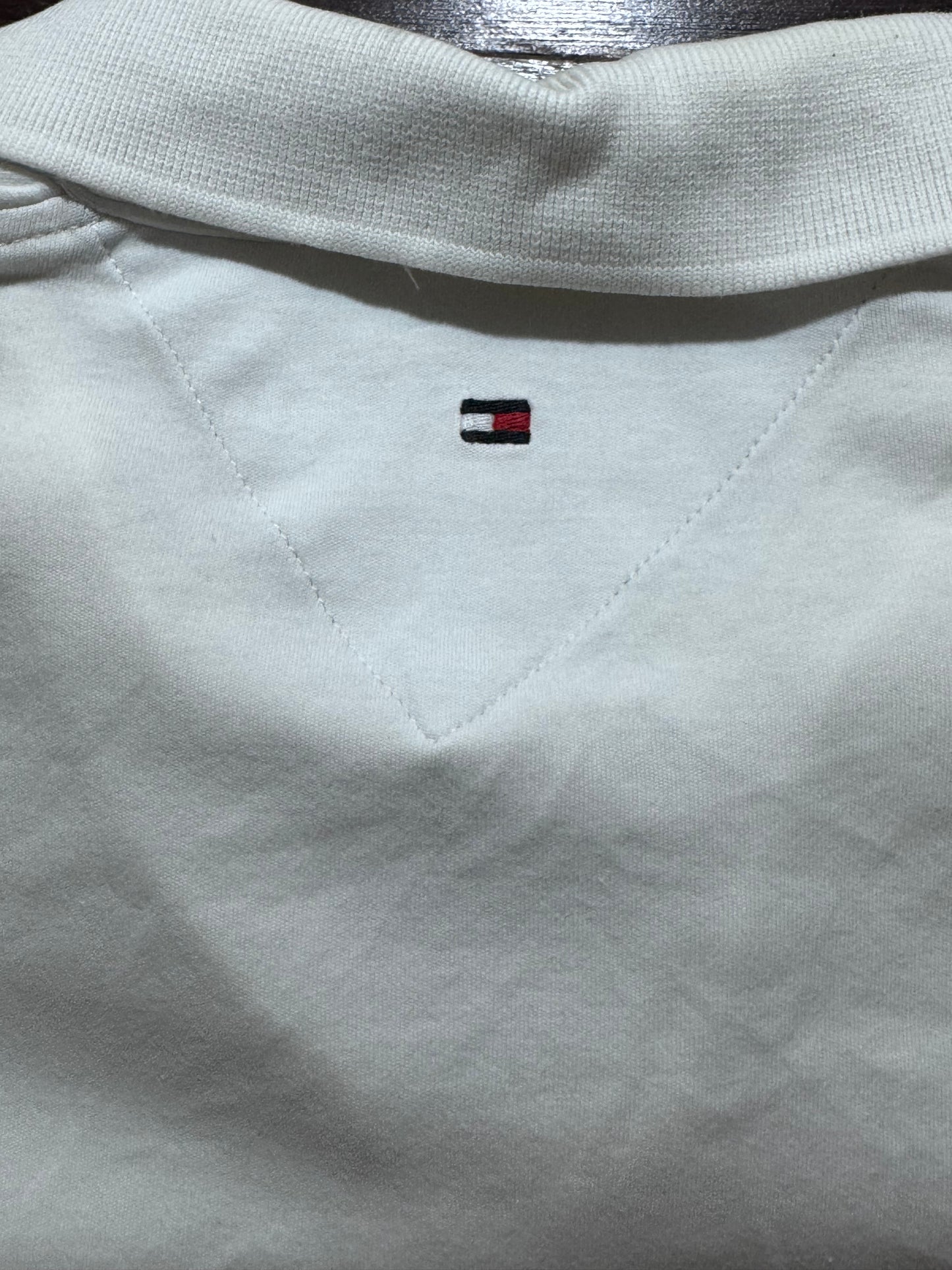 Tommy Hilfiger Бяло Поло XL Slim Fit — Мъжка Риза с Герб