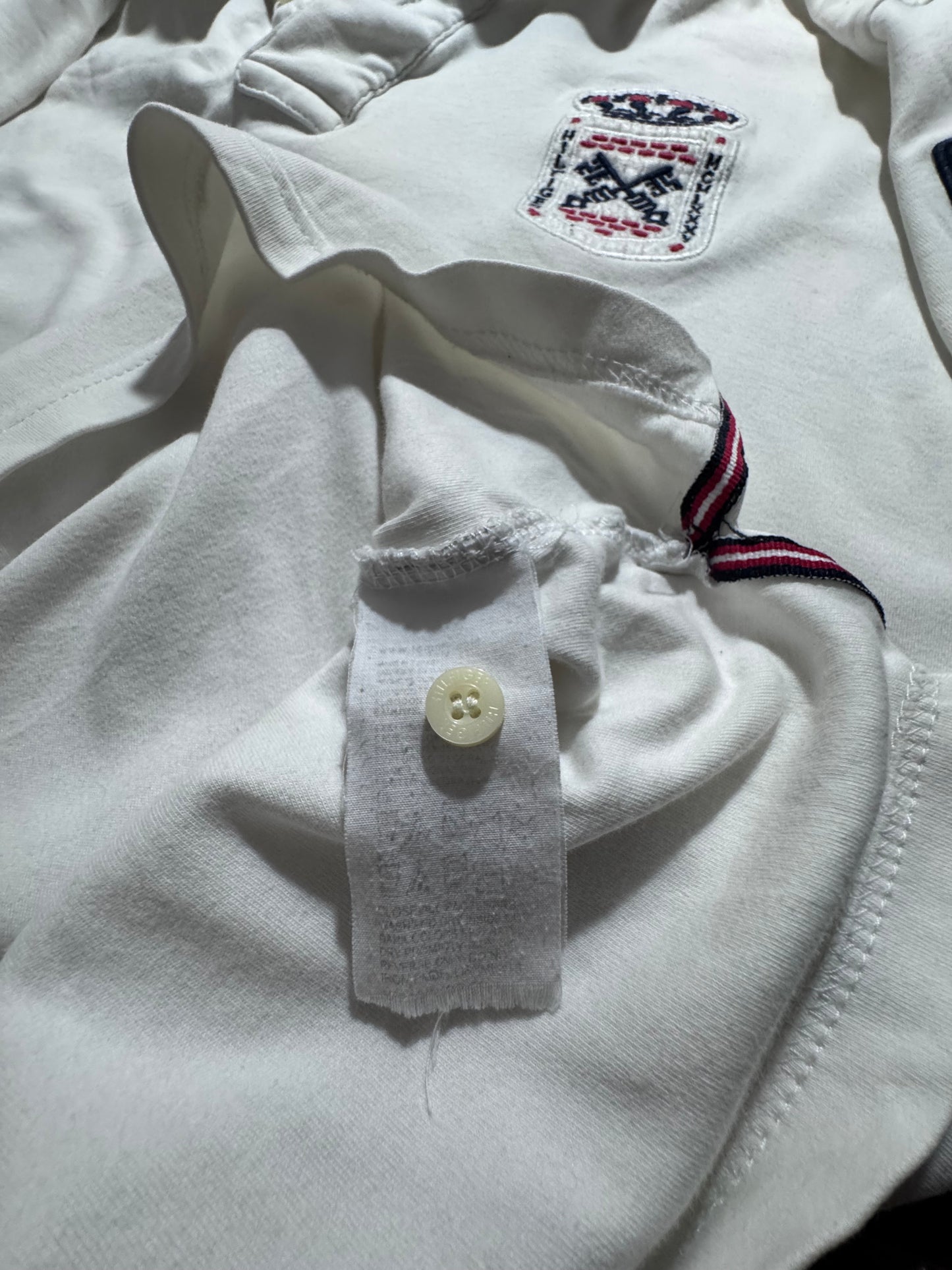 Tommy Hilfiger Бяло Поло XL Slim Fit — Мъжка Риза с Герб