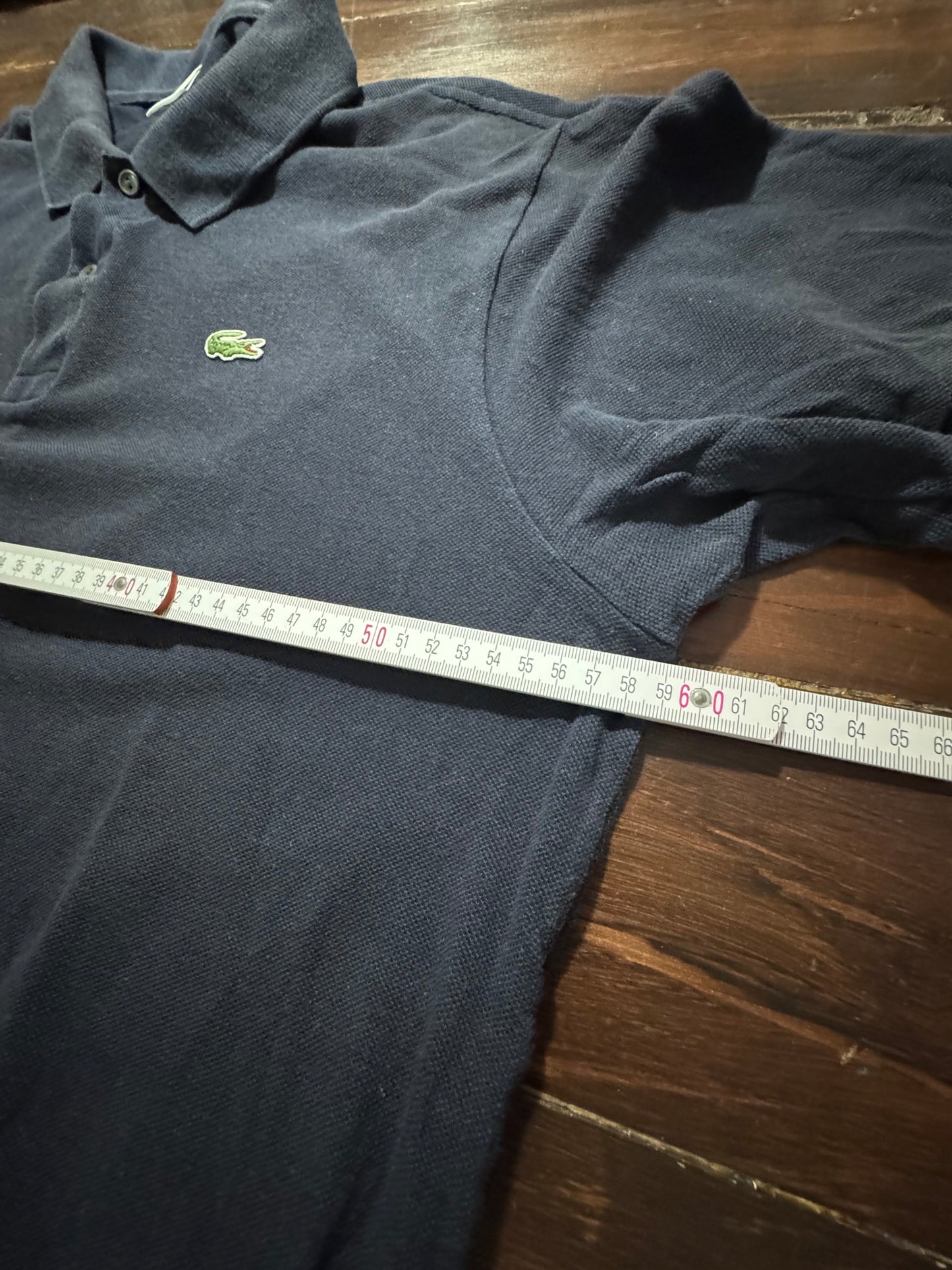 Lacoste Тъмносиньо Размер 6 / XL — Тениска с Лого Крокодил