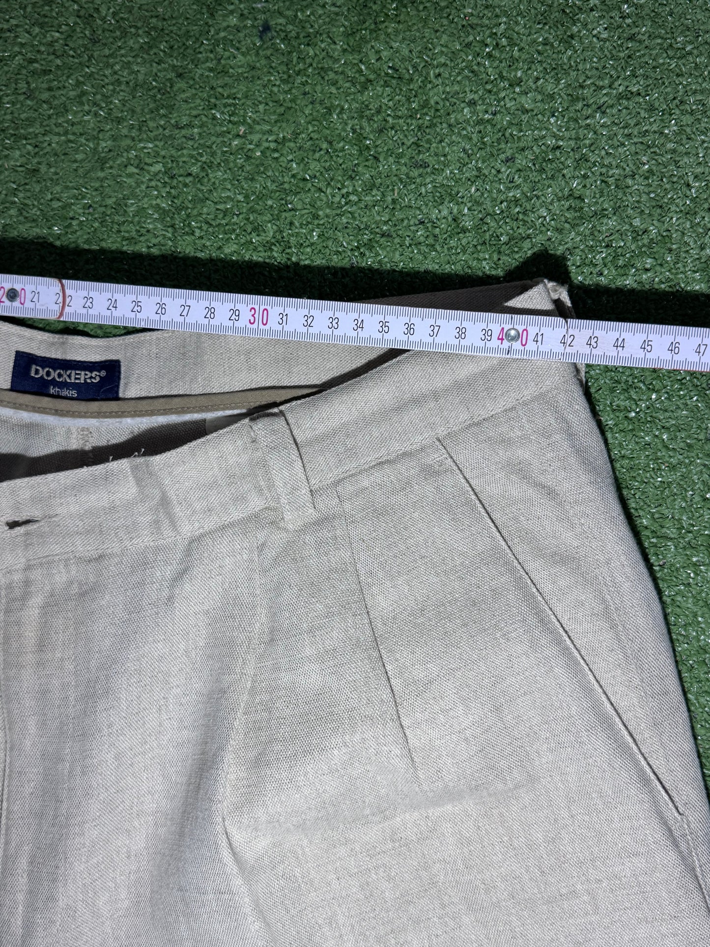 Dockers Khakis ленен панталон W36 L30 – бежов, плисета