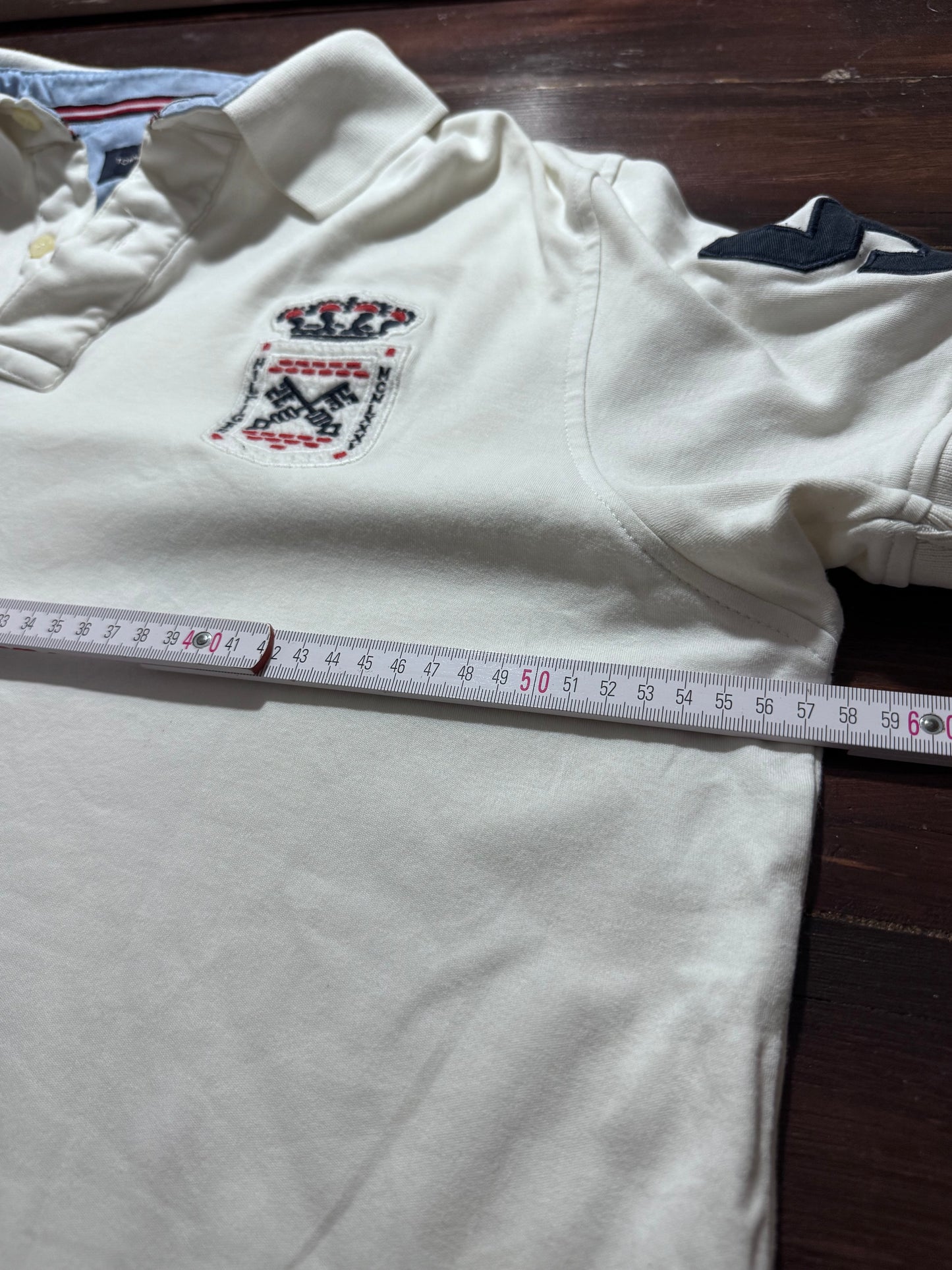 Tommy Hilfiger Бяло Поло XL Slim Fit — Мъжка Риза с Герб
