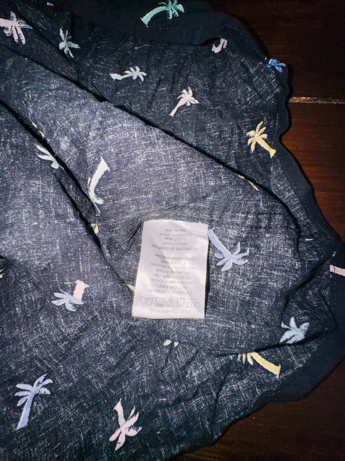 Levi’s Мъжка риза – Черна с палми, 100% памук, Къс ръкав