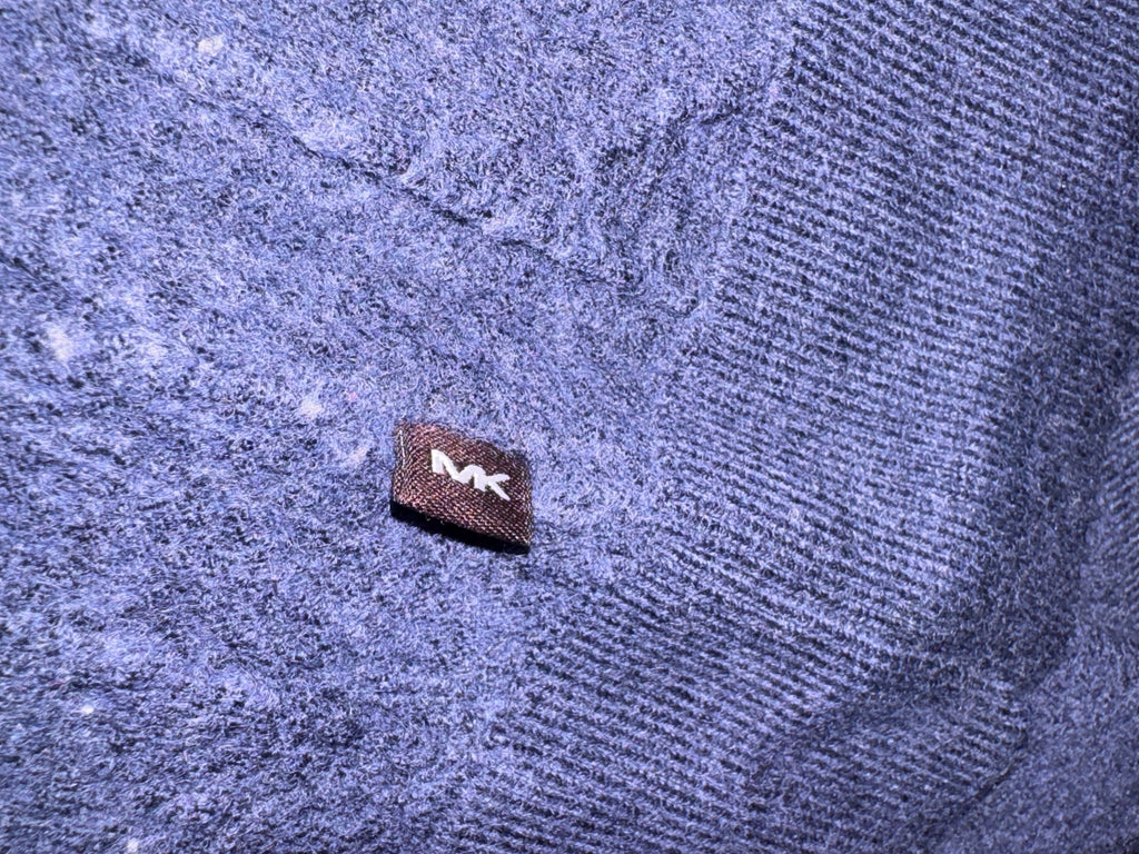 Michael Kors – Дамски пуловер от 100% Extrafine Merino вълна – Тъмносин – Размер S