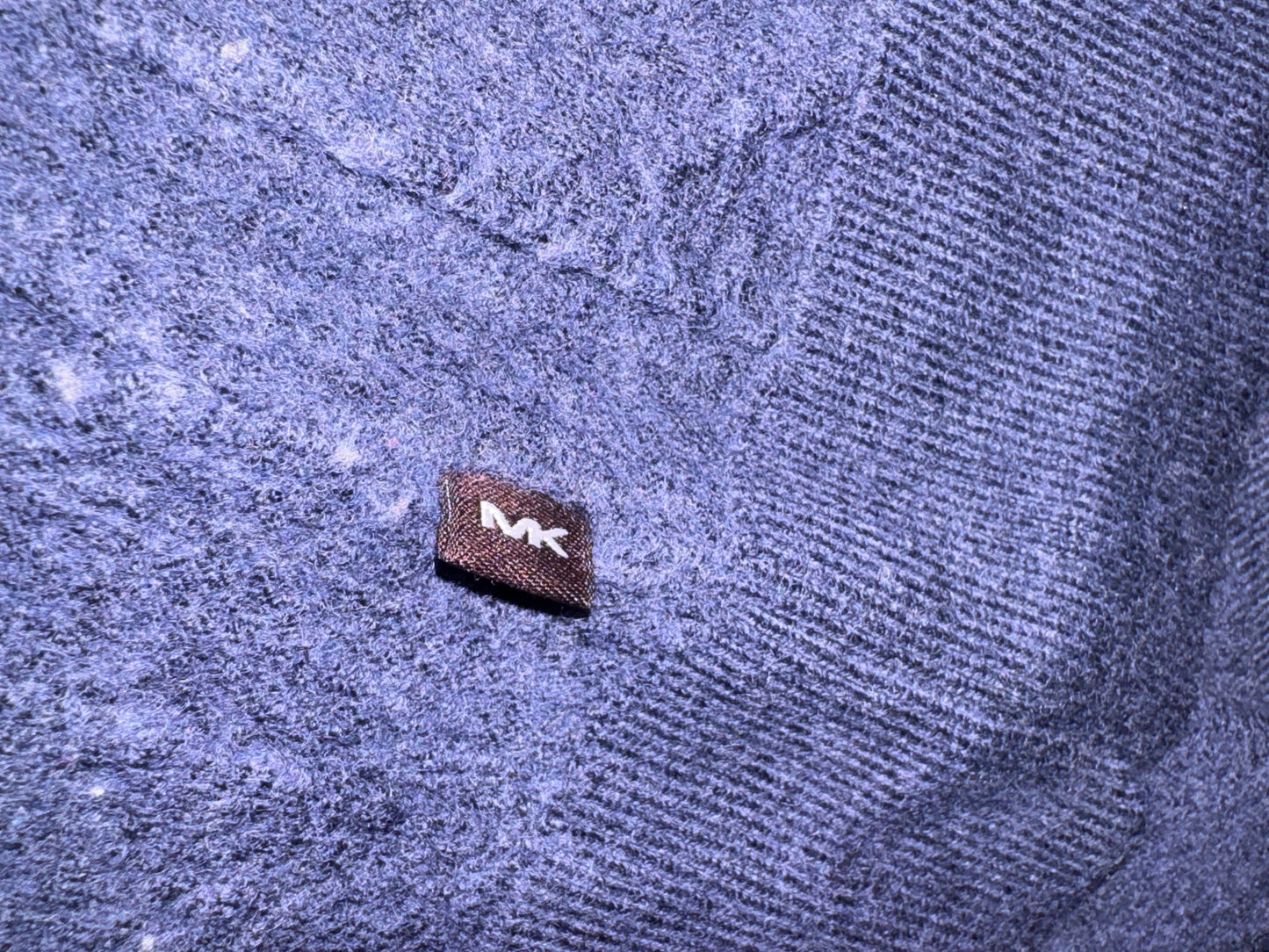 Michael Kors – Дамски пуловер от 100% Extrafine Merino вълна – Тъмносин – Размер S