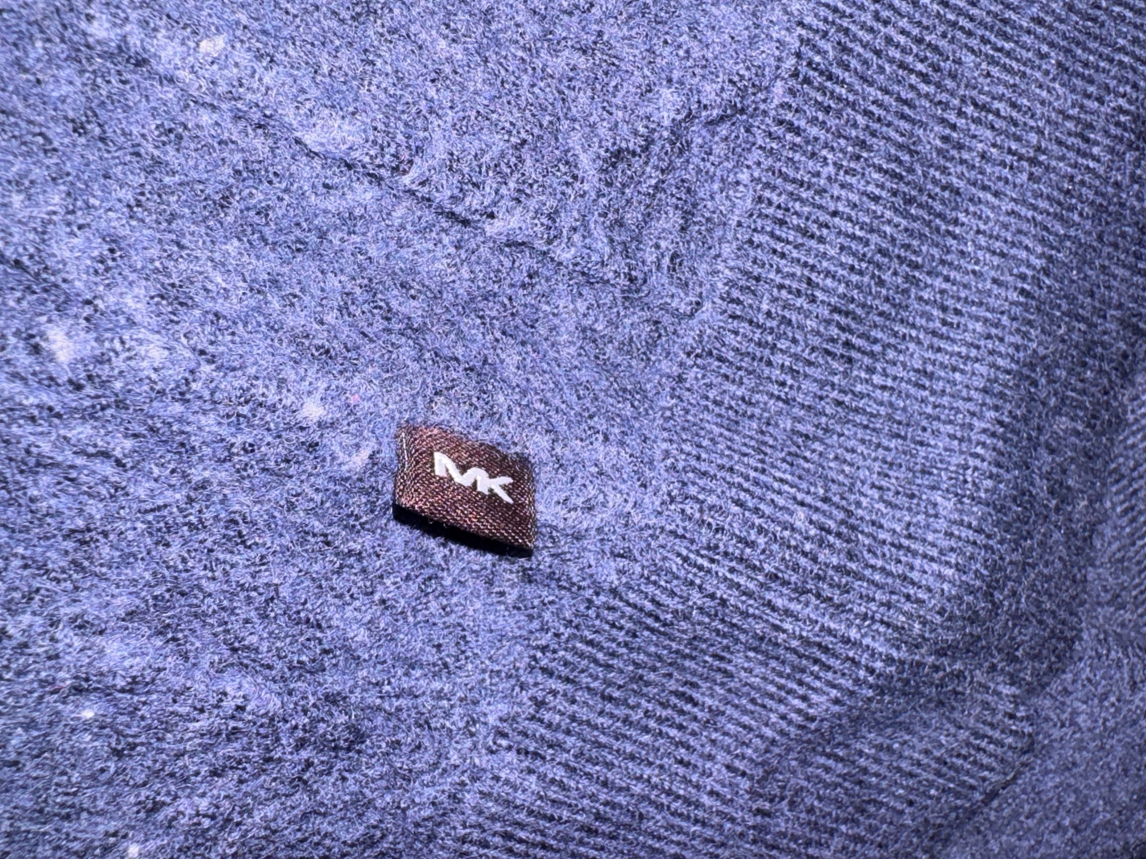 Michael Kors – Дамски пуловер от 100% Extrafine Merino вълна – Тъмносин – Размер S