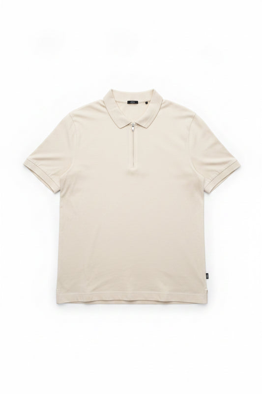 Hugo Boss Бежово Поло XL Slim Fit — Мъжка Риза с Цип