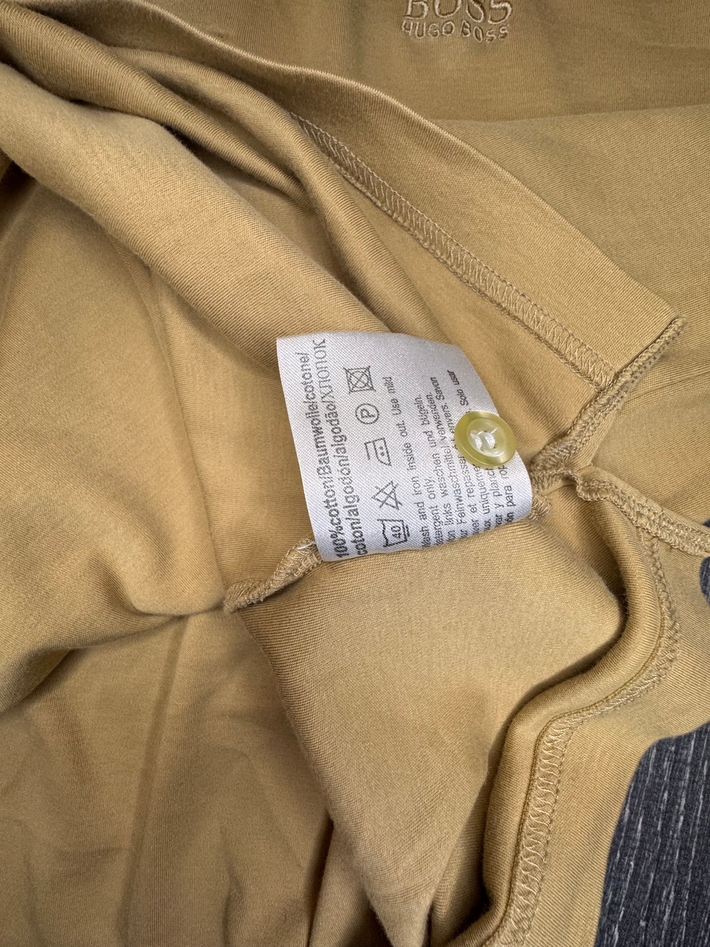 Hugo Boss Long Sleeve Polo Pima Cotton L Бежово