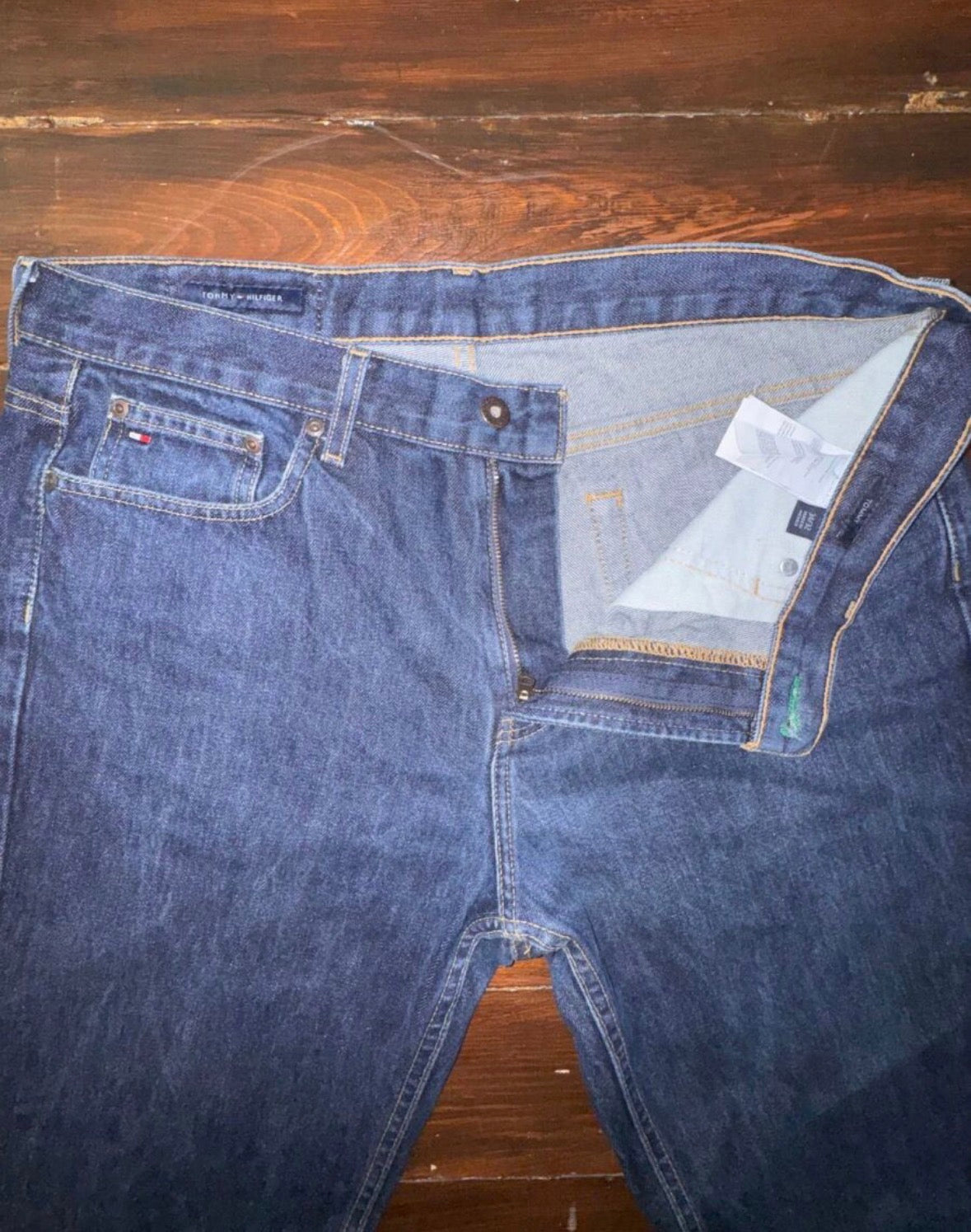 Tommy Hilfiger Мъжки дънки – Тъмен деним, Regular Fit- размер 34