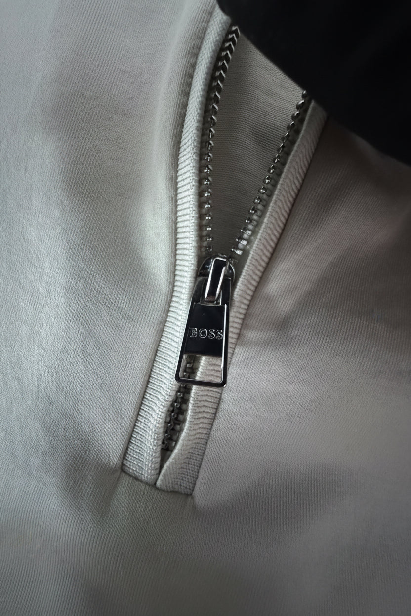 Hugo Boss Бежово Поло XL Slim Fit — Мъжка Риза с Цип