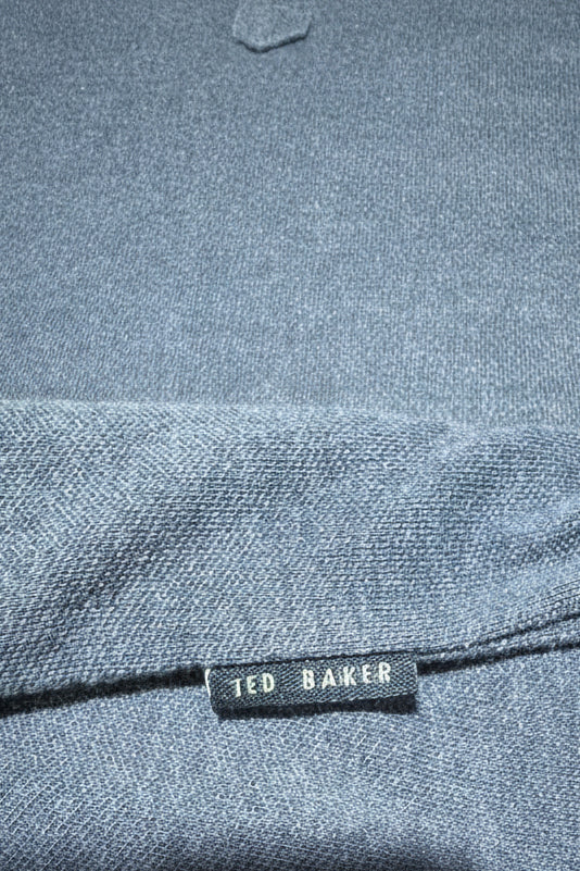 Ted Baker London поло тениска Размер 5 (L) Синьо-меланж Двоен джоб