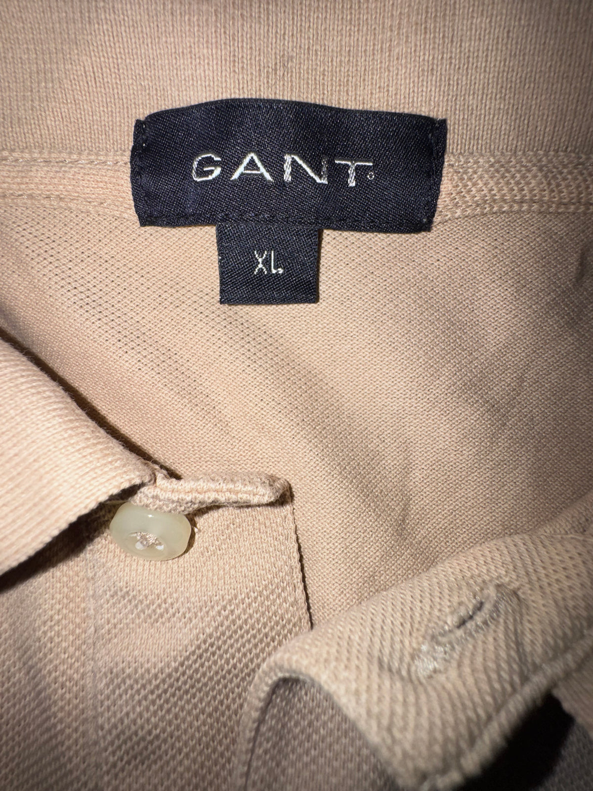 GANT Бежово Мъжко Поло XL — 100% Памук