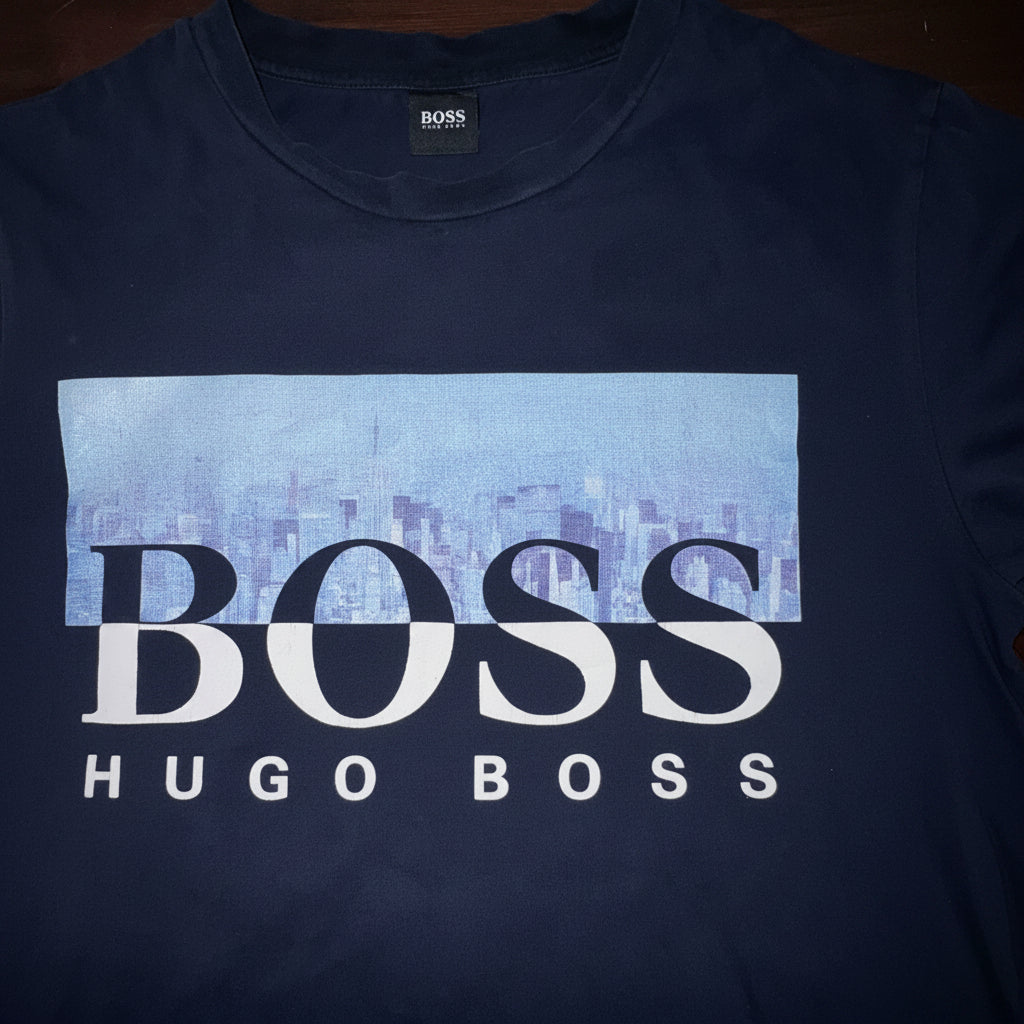 Hugo Boss Graphic Tee XL тъмносиньо City Print
