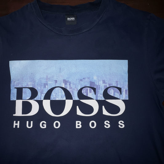 Hugo Boss Graphic Tee XL тъмносиньо City Print