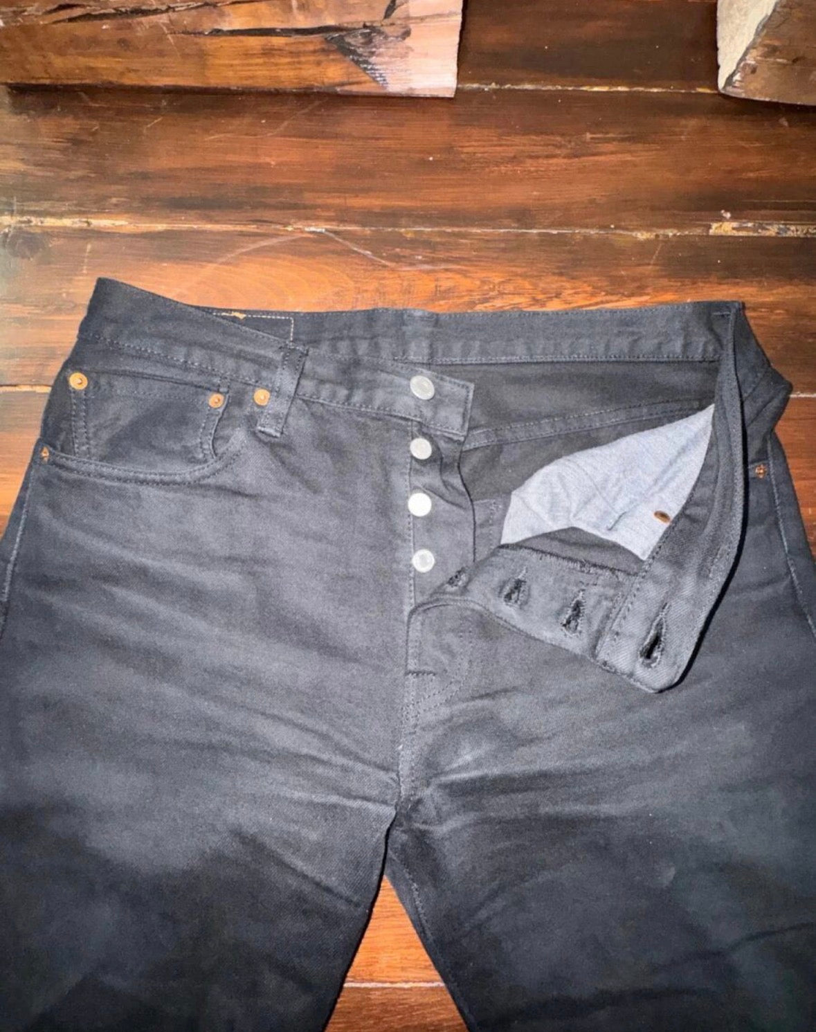 Levi’s 501 Мъжки дънки – Черни, Button Fly- размер 34