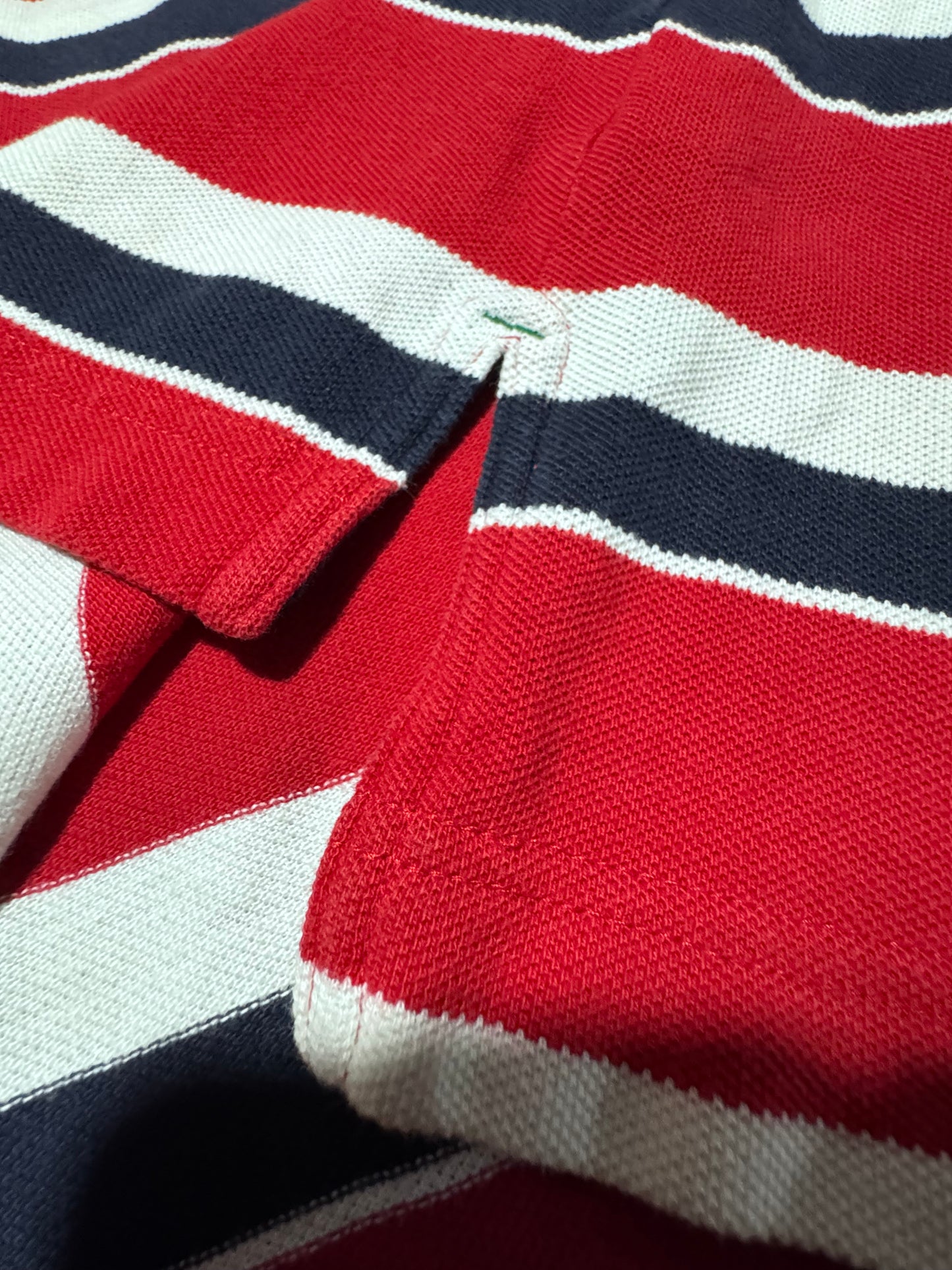 Tommy Hilfiger Райе Поло M — Мъжка Риза Червено/Синьо 100% Памук