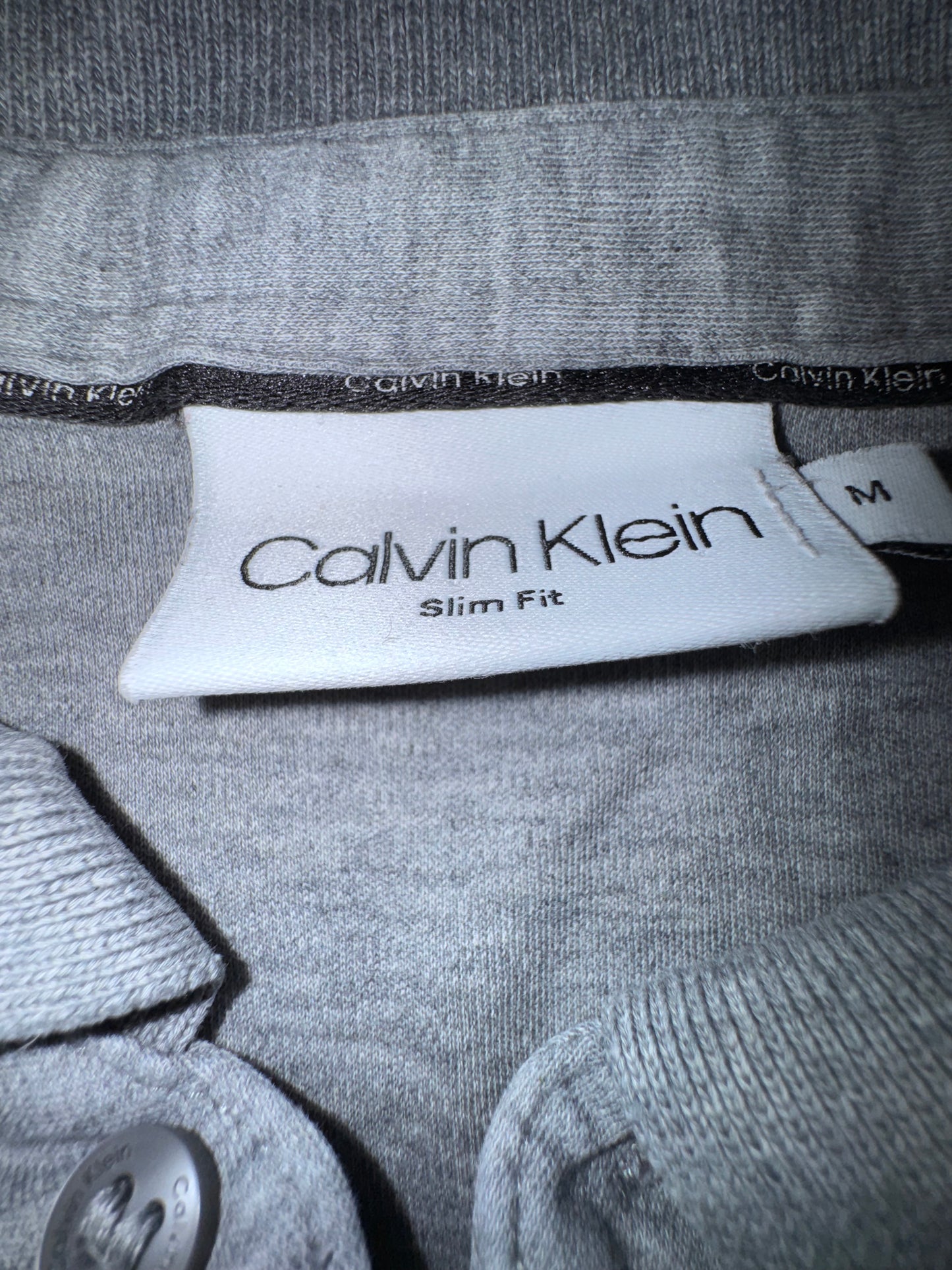Calvin Klein Slim Fit поло тениска M Сиво-меланж