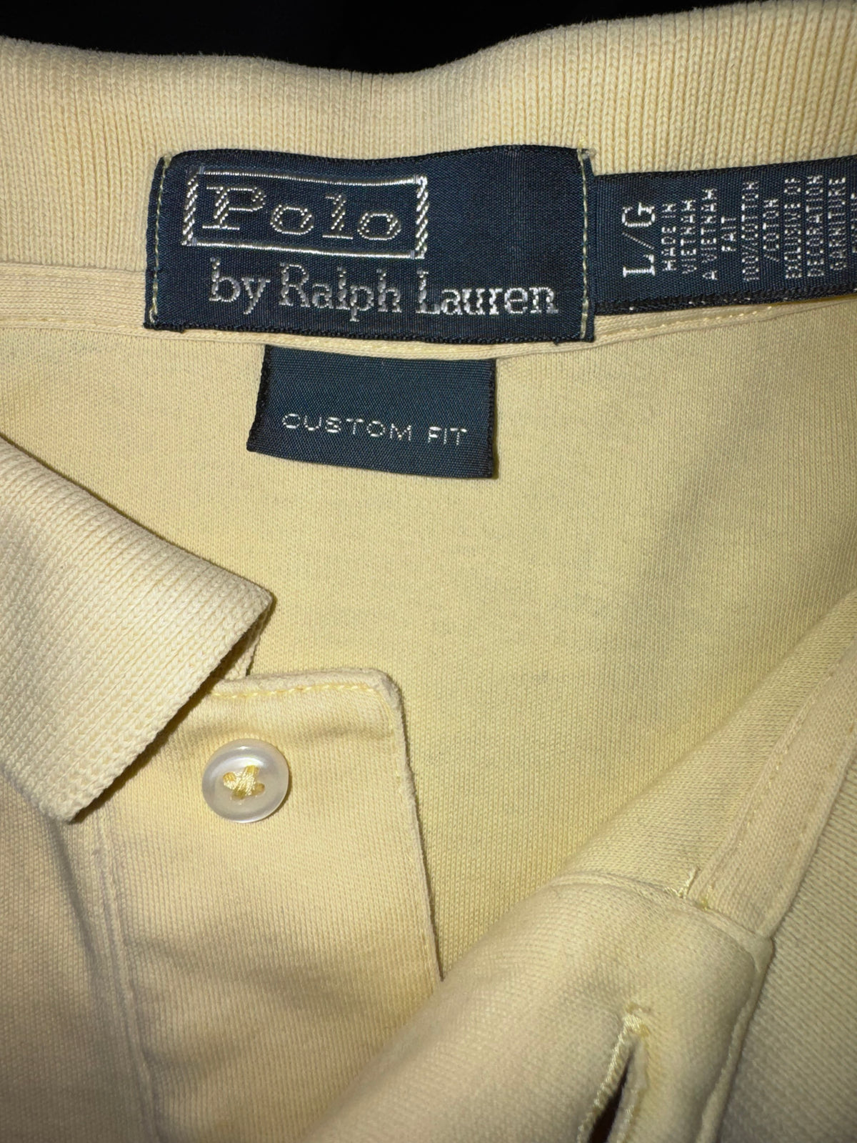 Polo Ralph Lauren Жълто Поло Размер L Custom Fit