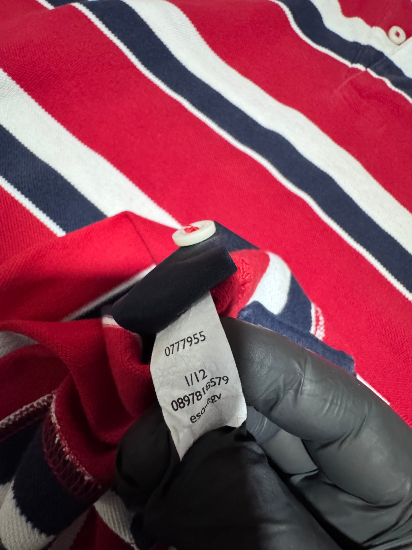 Tommy Hilfiger Райе Поло M — Мъжка Риза Червено/Синьо 100% Памук