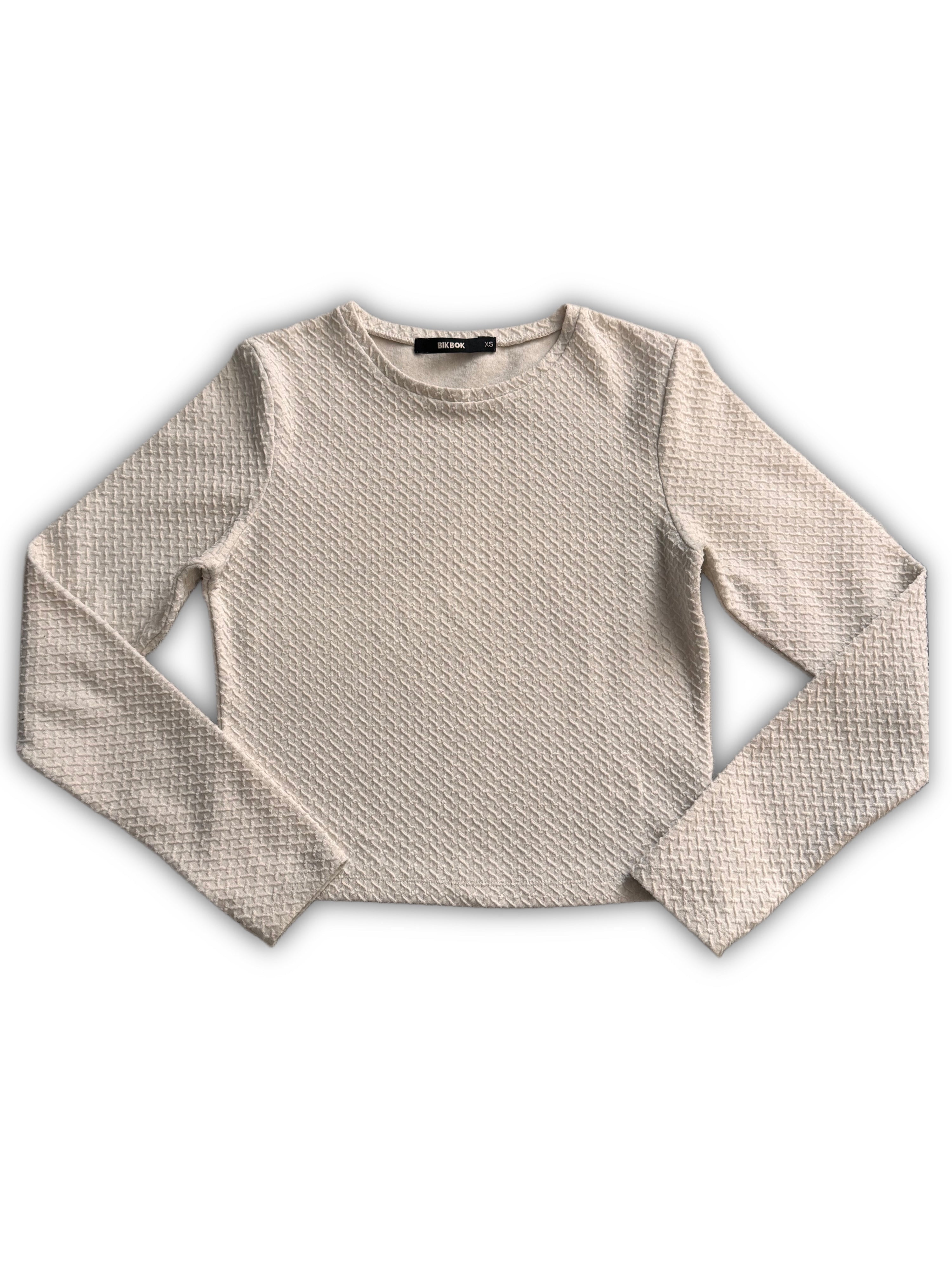 Bik Bok – Пухкава дамска блуза с релефна текстура – Бяла – Размер S