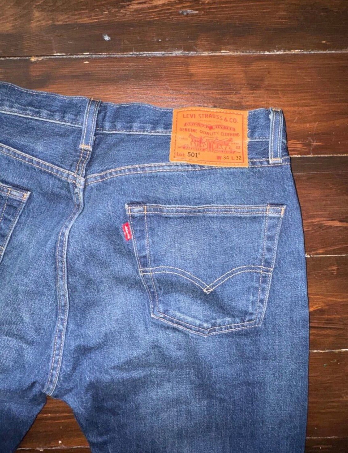 Levi’s 501 Мъжки дънки – Тъмен деним, Original Fit- размер 34