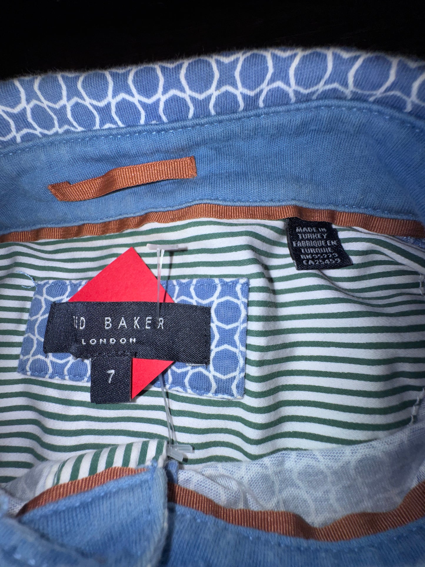Ted Baker London поло тениска Размер 7 (XL) Синя с принт