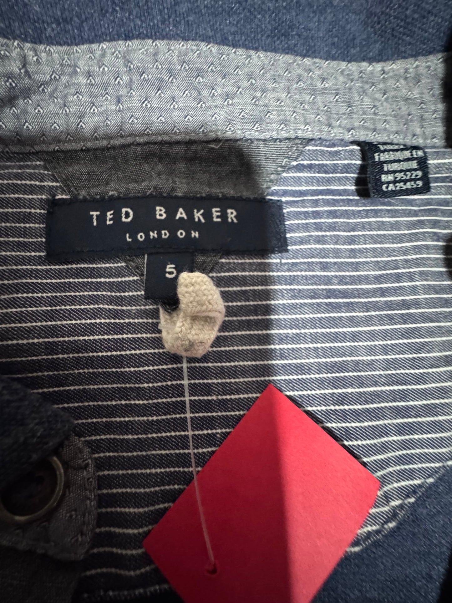 Ted Baker London поло тениска Размер 5 (L) Синьо-меланж Двоен джоб