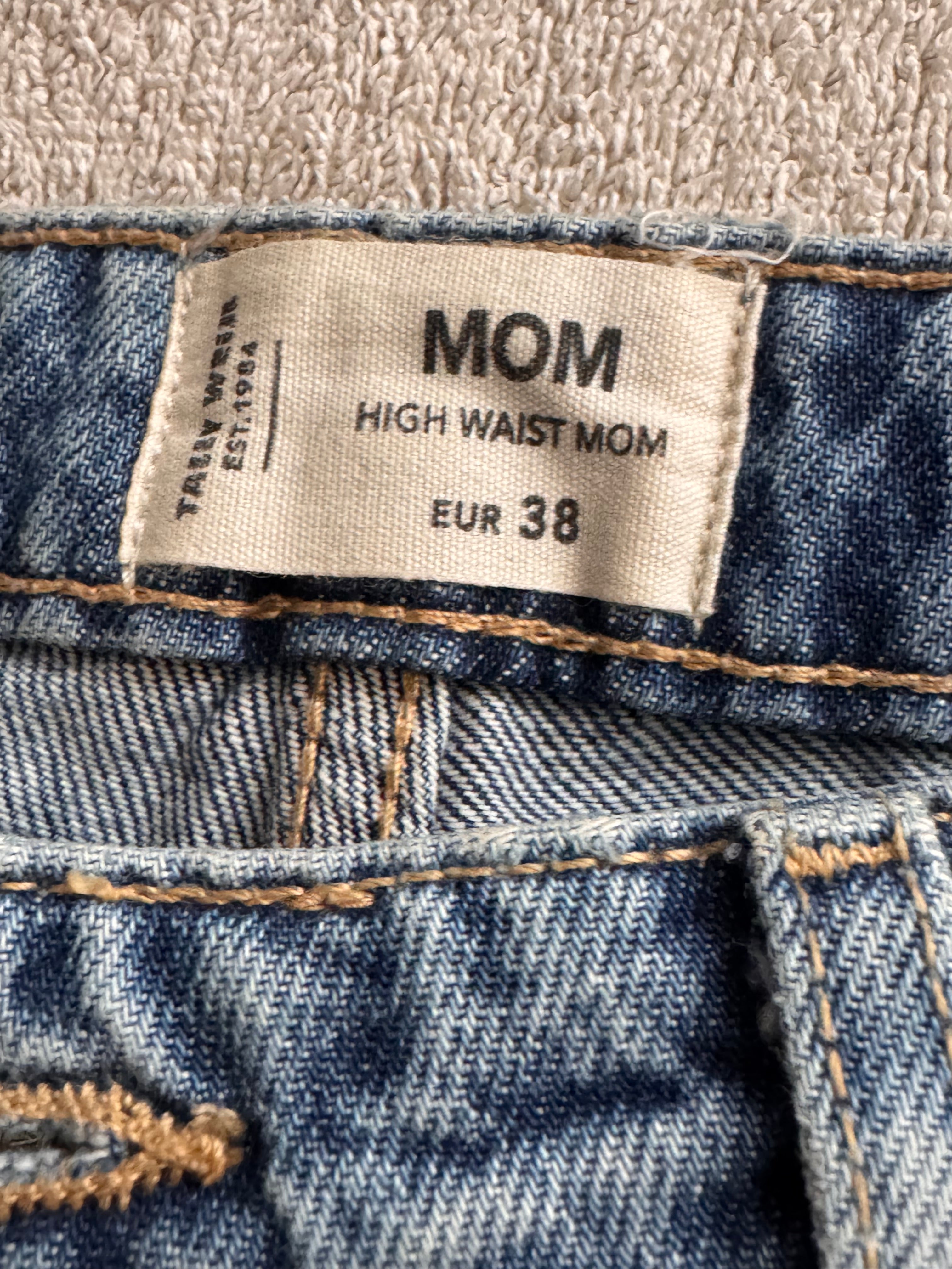 Tally Weijl – Дамски дънки Mom Fit с висока талия – Светлосини – Размер 38