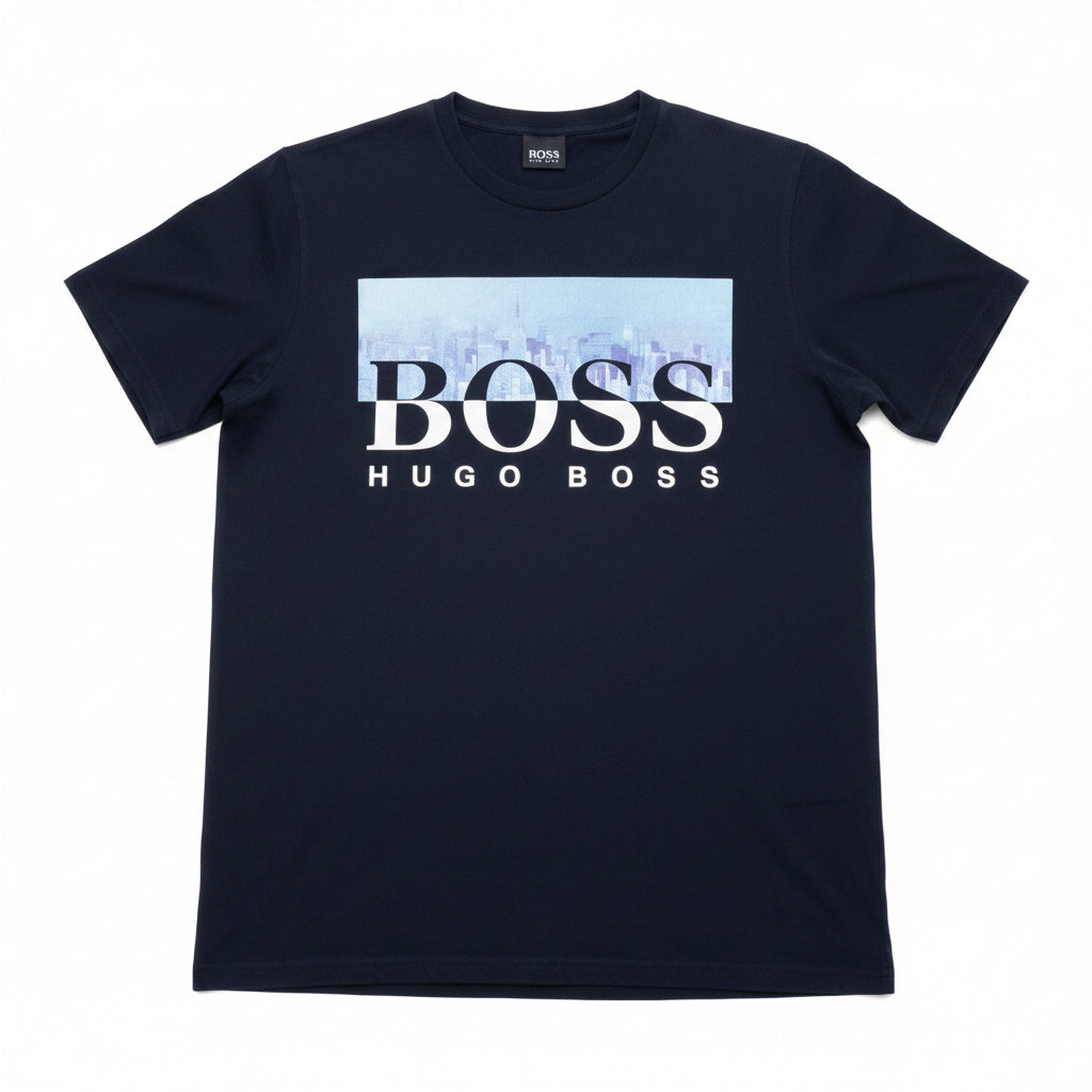 Hugo Boss Graphic Tee XL тъмносиньо City Print