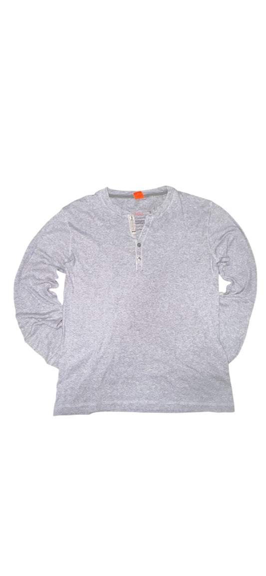 Boss Orange Henley блуза дълъг ръкав сив меланж Vintage