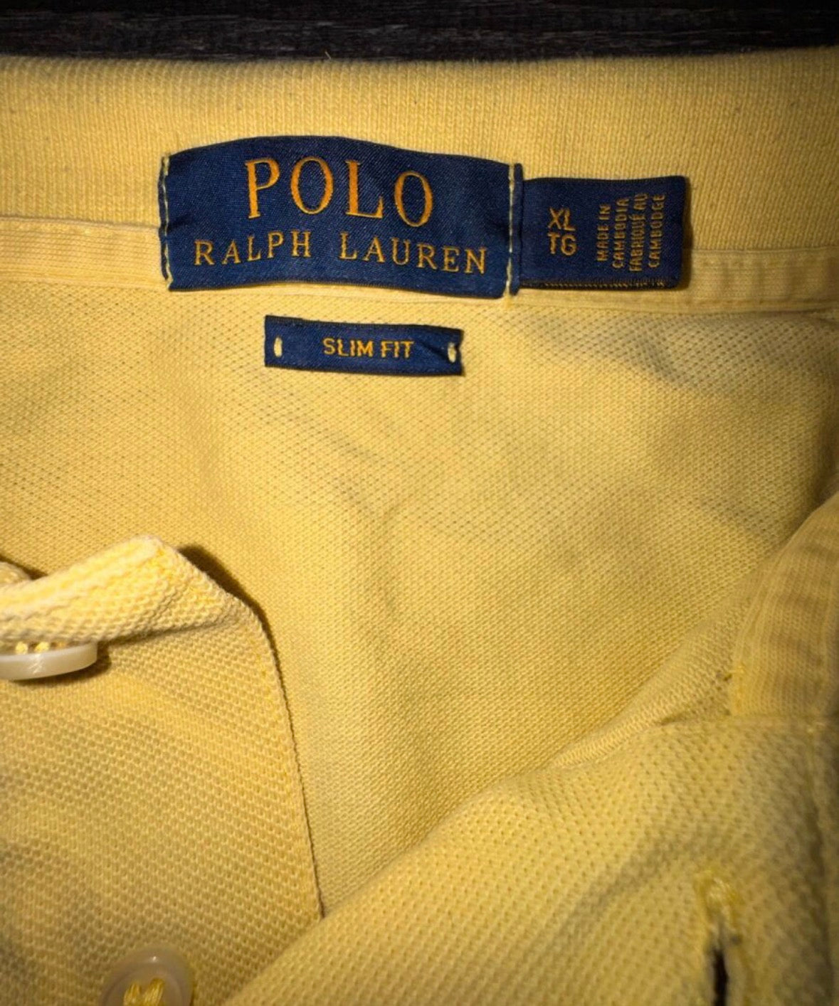 Polo Ralph Lauren Slim Fit Polo XL Жълто Vintage