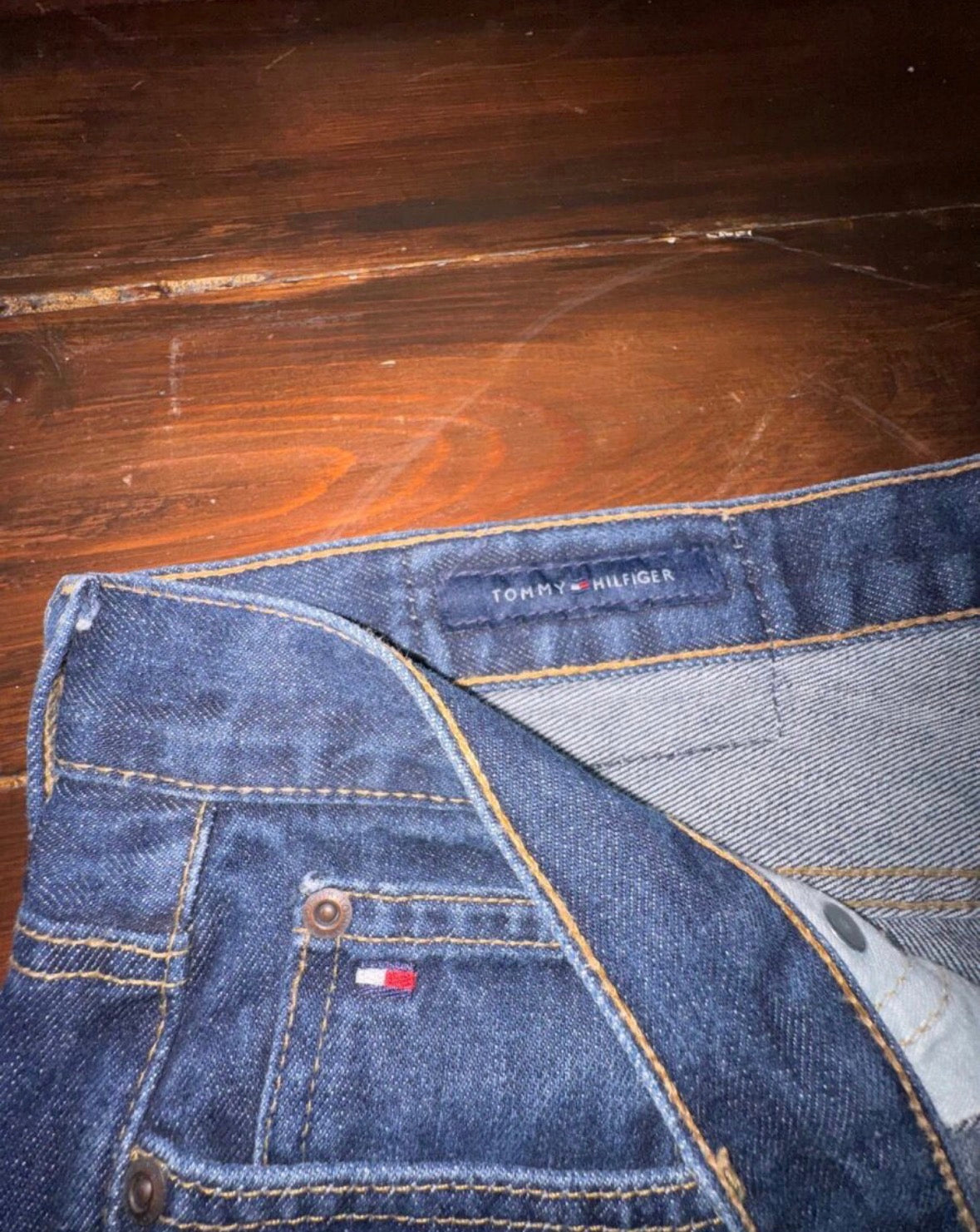 Tommy Hilfiger Мъжки дънки – Тъмен деним, Regular Fit- размер 34