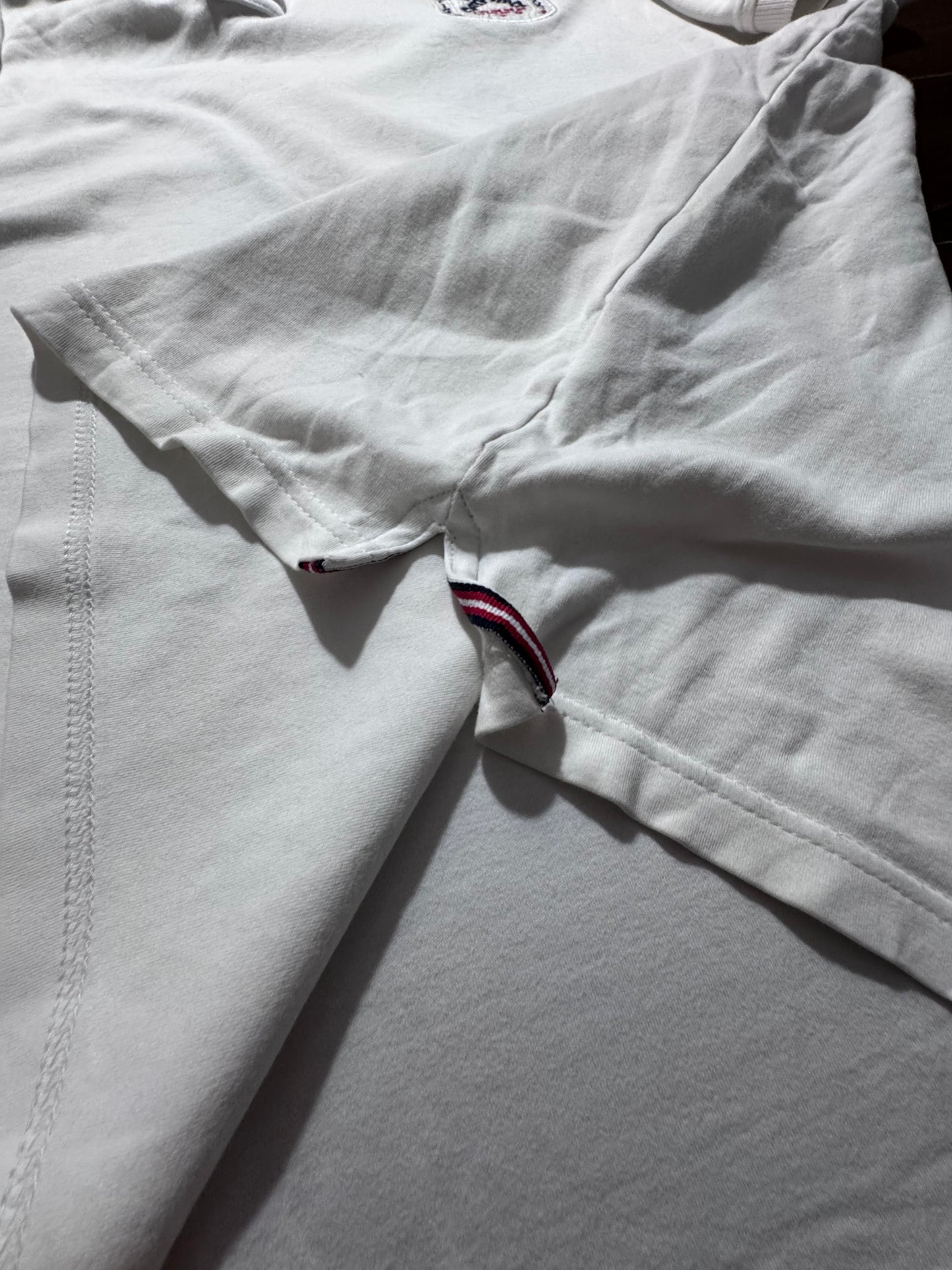 Tommy Hilfiger Бяло Поло XL Slim Fit — Мъжка Риза с Герб
