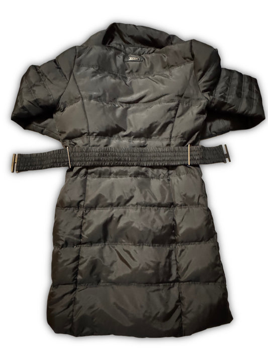 Zara Basic – Дълго капитонирано яке с колан – Черно – Размер M