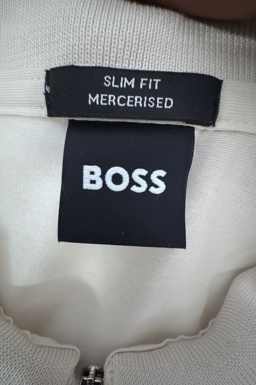 Hugo Boss Бежово Поло XL Slim Fit — Мъжка Риза с Цип