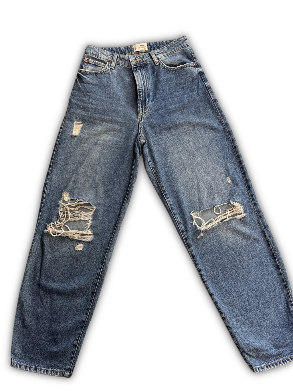 Tally Weijl – Дамски дънки Mom Fit с висока талия – Светлосини – Размер 38