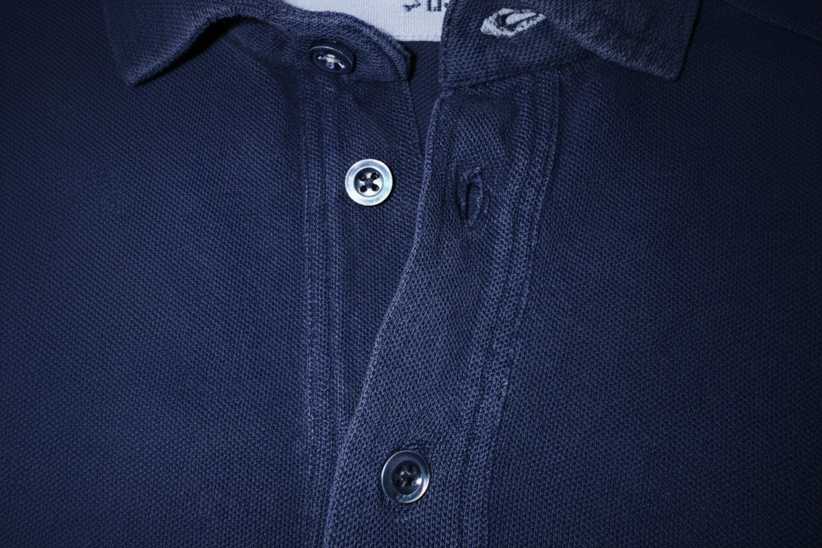 Brunello Cucinelli Луксозно Тъмносиньо Поло XL Slim Fit — Made in Italy