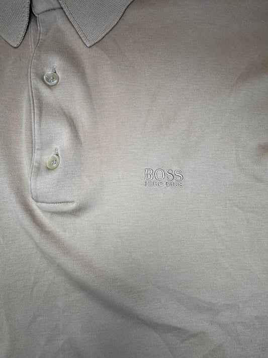 Hugo Boss Long Sleeve Polo Pima Cotton L Бежово
