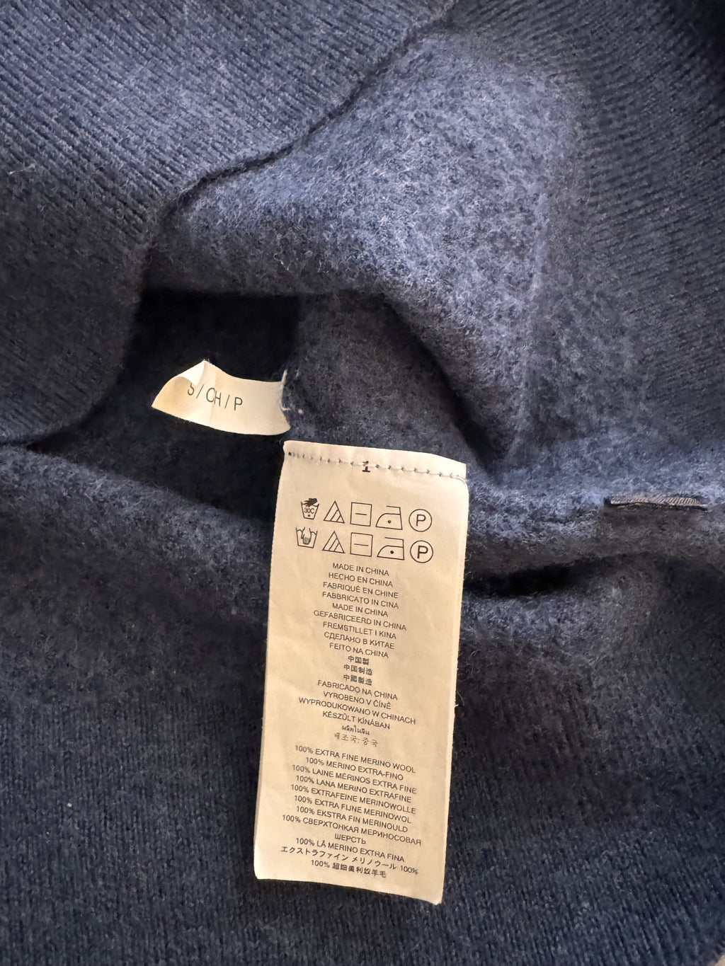 Michael Kors – Дамски пуловер от 100% Extrafine Merino вълна – Тъмносин – Размер S