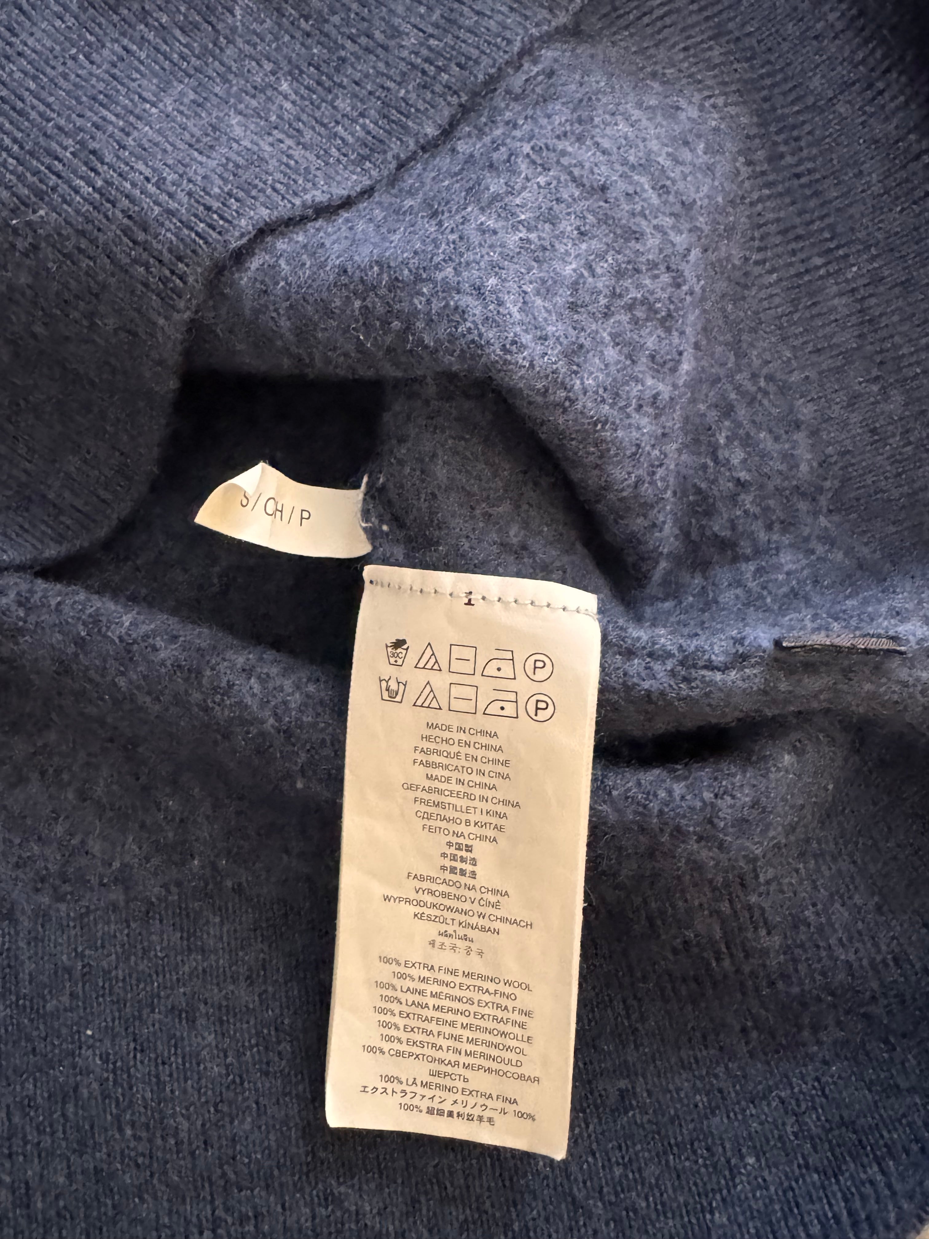 Michael Kors – Дамски пуловер от 100% Extrafine Merino вълна – Тъмносин – Размер S