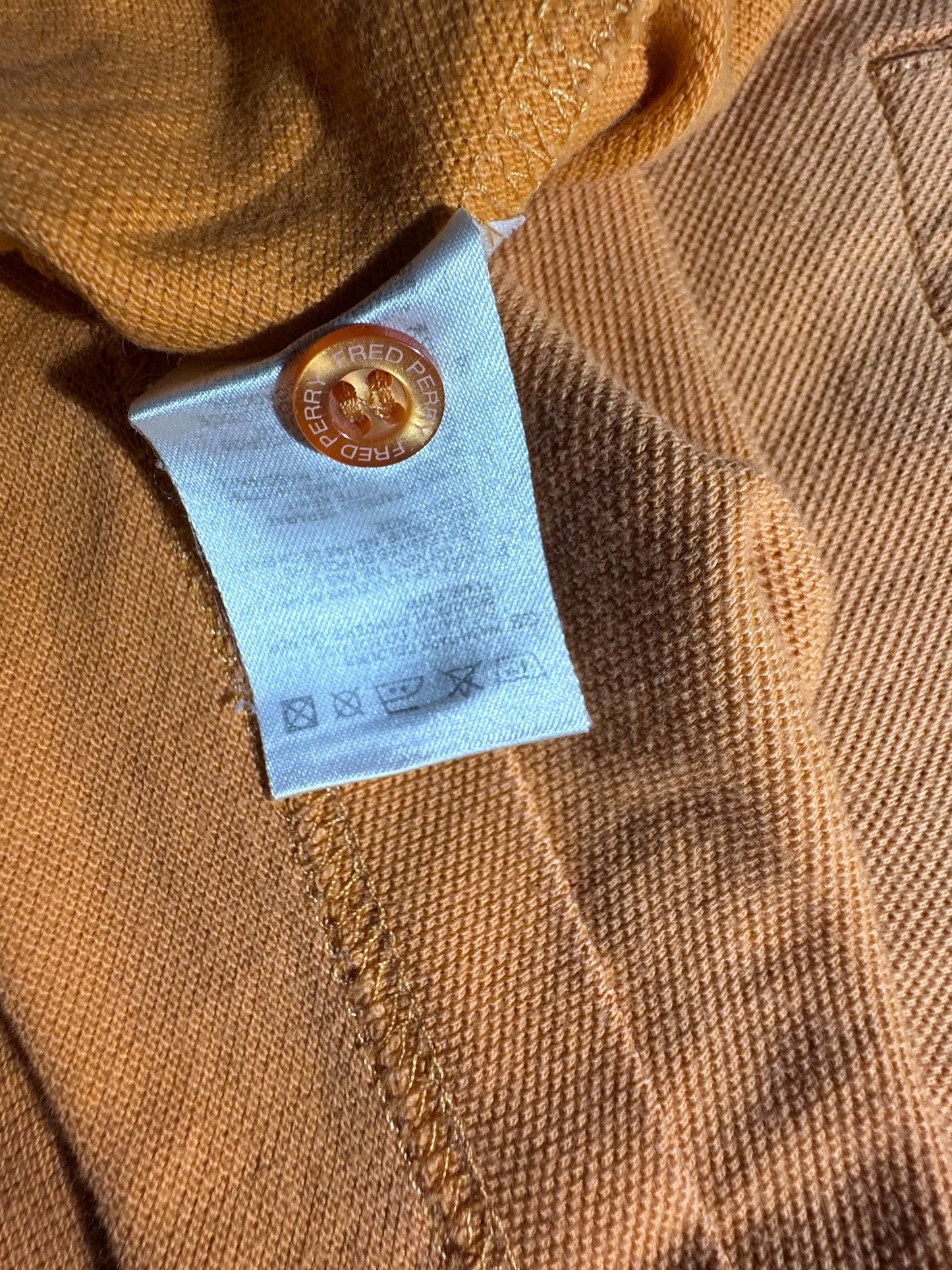 Fred Perry оранжево Поло M — Мъжка Риза 100% Памук