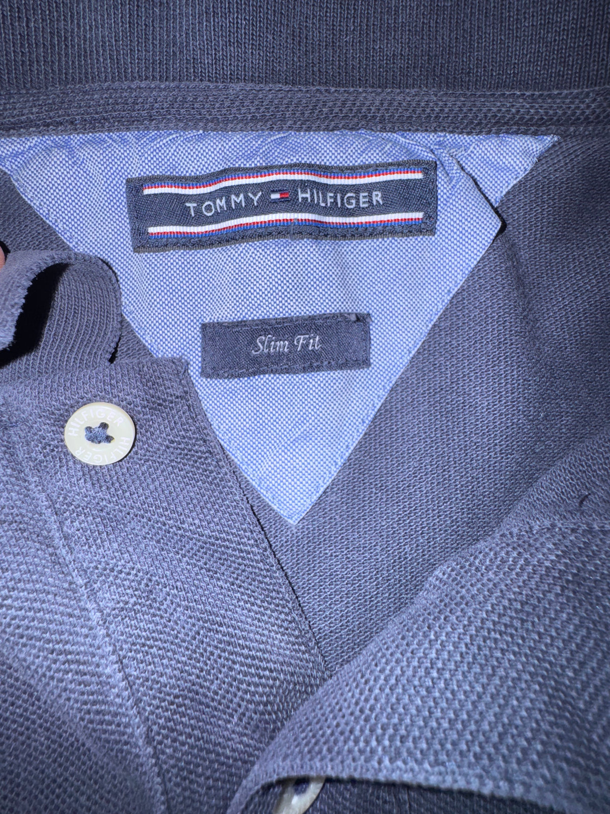 Tommy Hilfiger Антрацитно Поло L Slim Fit  100% Памук