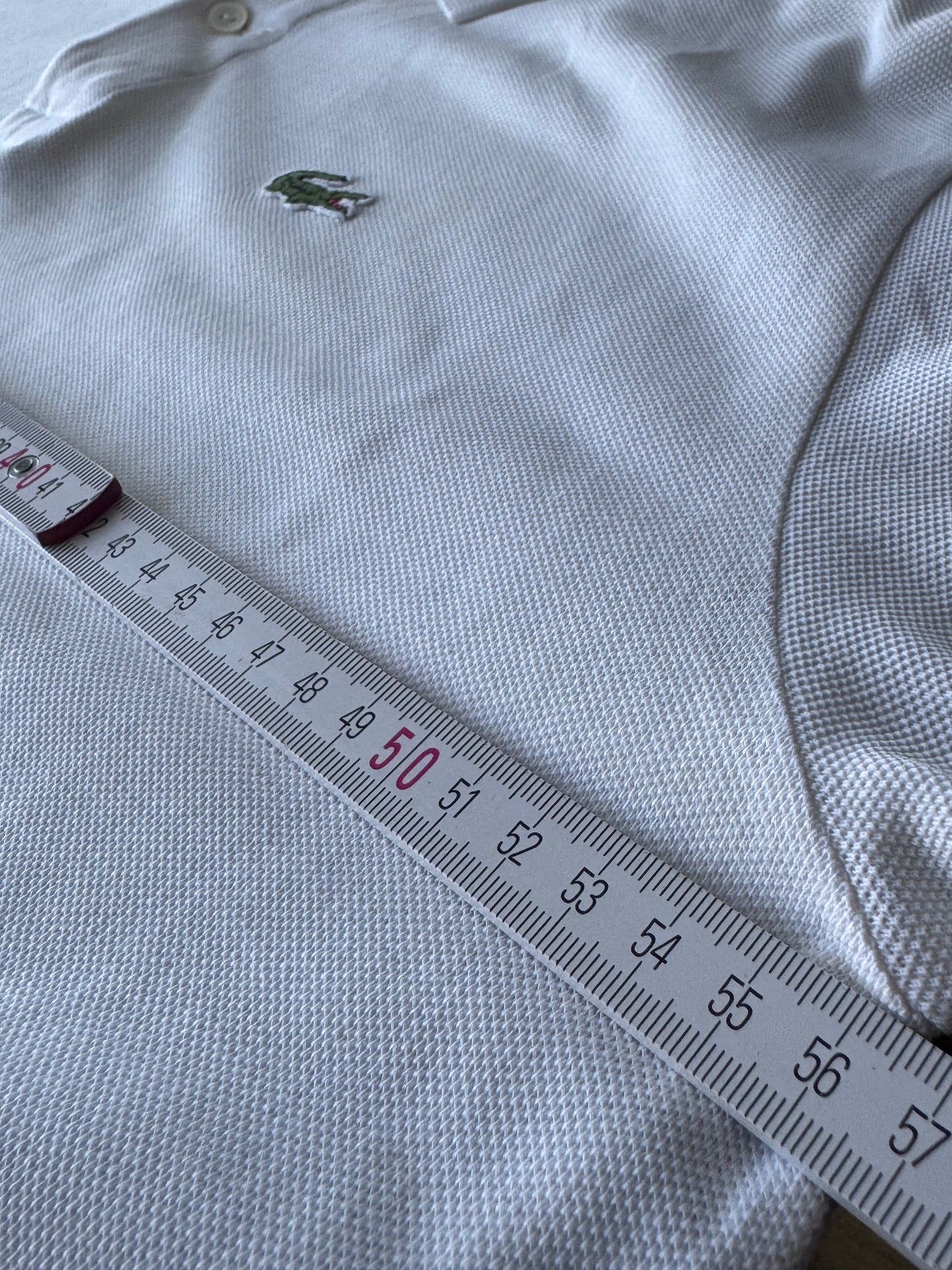 Vintage Lacoste Chemise Бяло Поло — Made in France Колекционерско