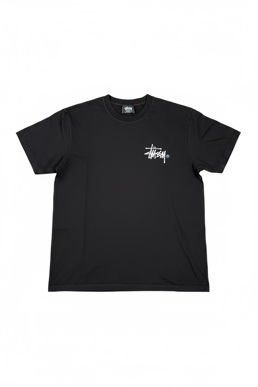 Stussy тениска черна – голямо графити лого, размер L
