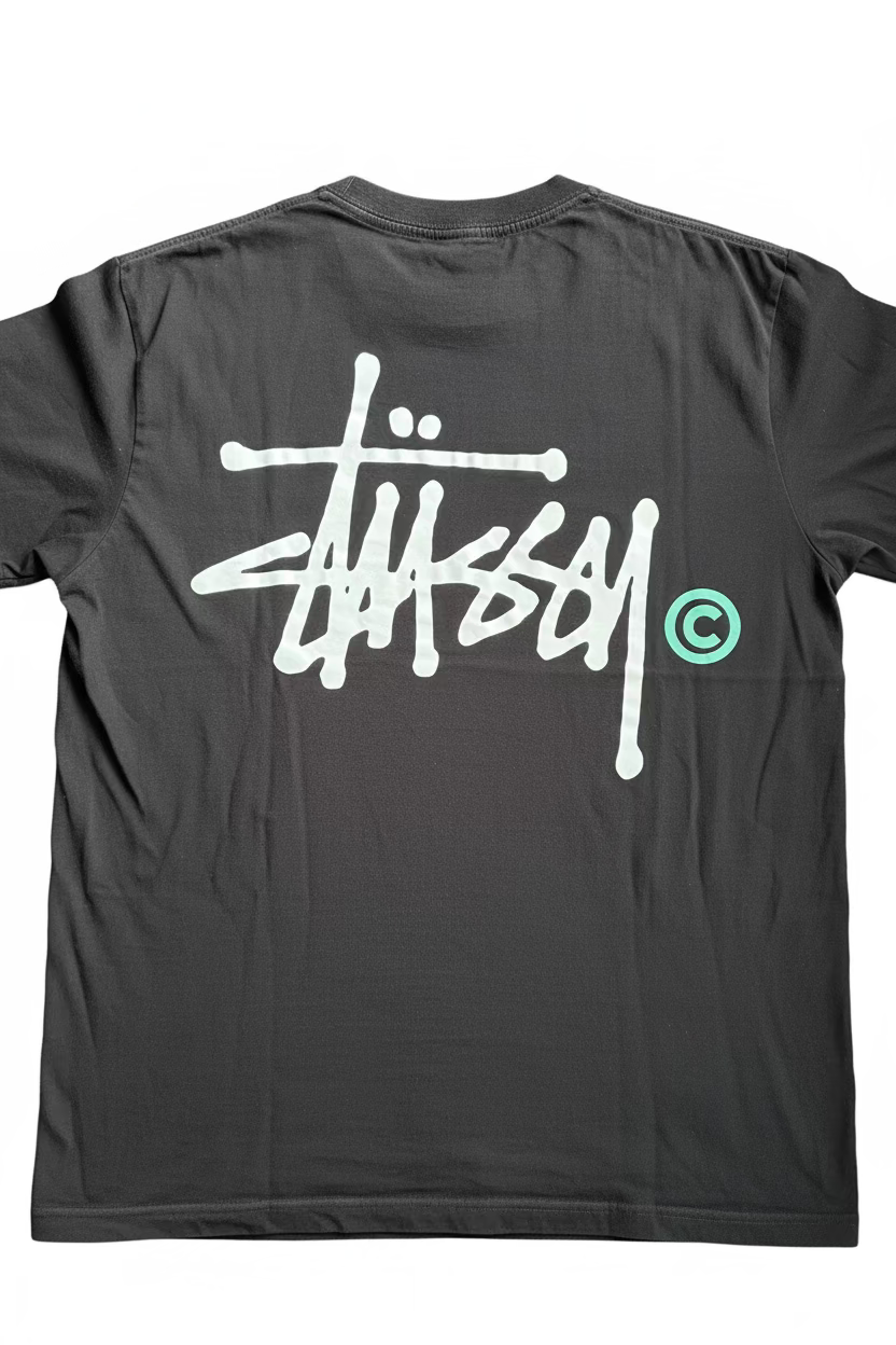 Stussy тениска черна – голямо графити лого, размер L