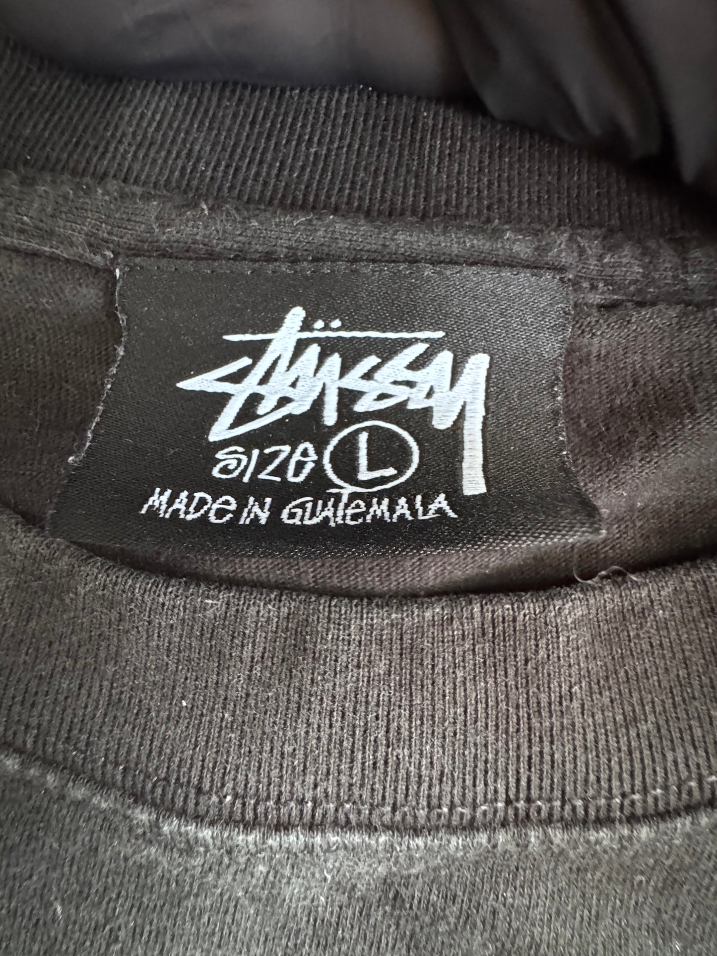 Stussy тениска черна – графити принт “Great Future” с тигър ￼